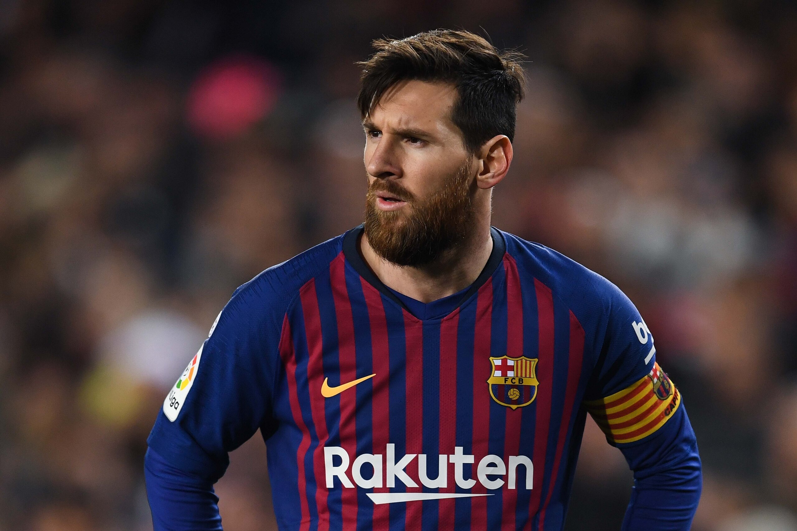 BARCELONA, SPAIN - FEBRUARY 16: Lionel Messi of FC Barcelona looks on during the La Liga match between FC Barcelona and Real Valladolid CF at Camp Nou on February 16, 2019 in Barcelona, Spain. (Photo by David Ramos/Getty Images) BARCELONA, SPAIN - FEBRUARY 16: Lionel Messi of FC Barcelona looks on during the La Liga match between FC Barcelona and Real Valladolid CF at Camp Nou on February 16, 2019 in Barcelona, Spain. (Photo by David Ramos/Getty Images)