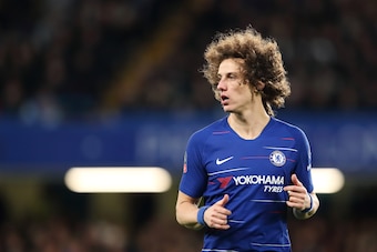 LONDON, ENGLAND - FEBRUARY 18: David Luiz of Chelsea during the FA Cup Fifth Round match between Chelsea and Manchester United at Stamford Bridge on February 18, 2019 in London, United Kingdom. (Photo by James Williamson - AMA/Getty Images)
