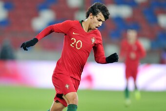 ZABRZE, POLAND - NOVEMBER 16: Joao Felix of Portugal in action during the European Under-21 Championship Qualifier match between Poland U21 and Portugal U21 on November 16, 2018 in Zabrze, Poland. (Photo by Norbert Barczyk/PressFocus/MB Media/Getty Images