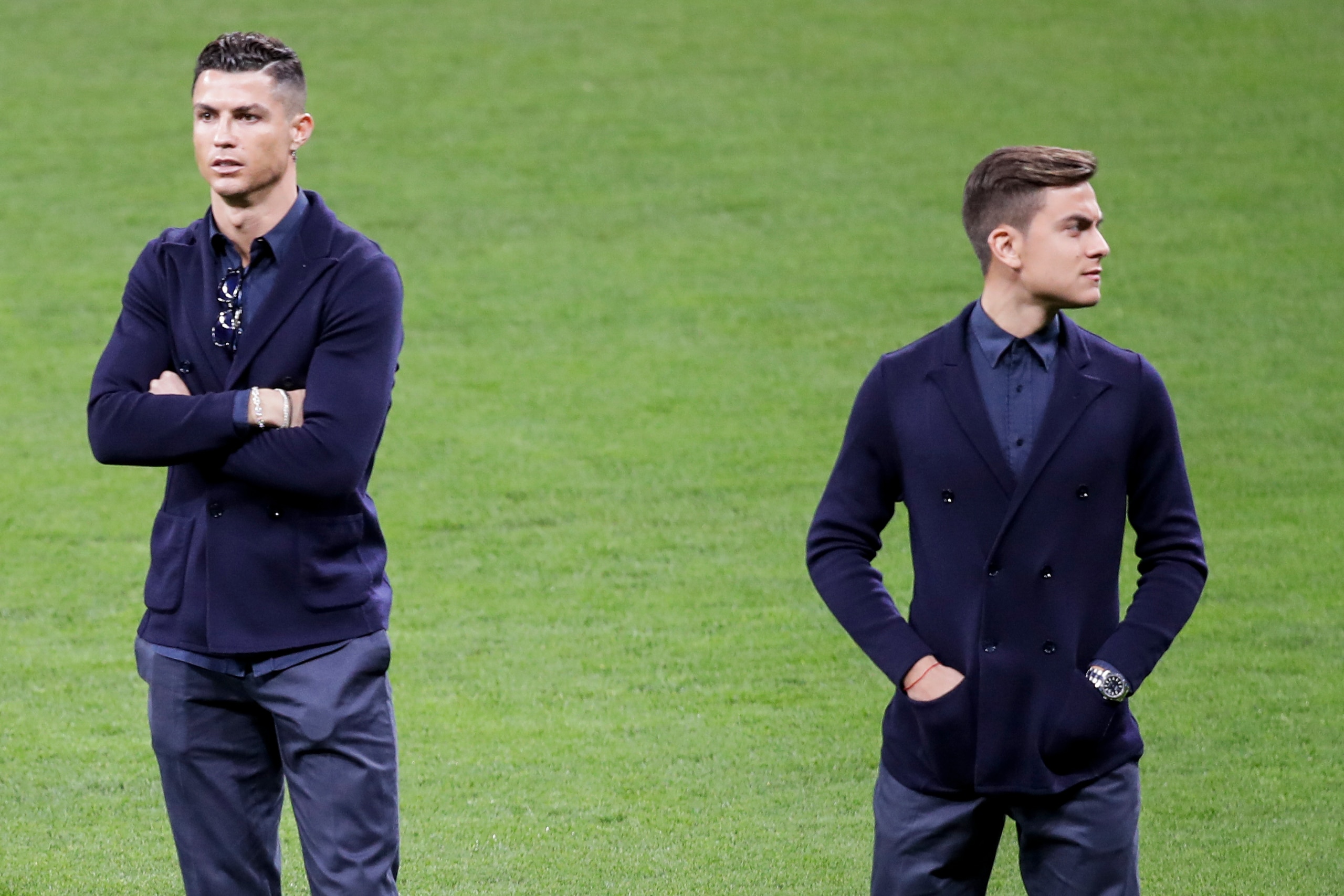 , SPAIN - FEBRUARY 19: (L-R) Cristiano Ronaldo of Juventus, Paulo Dybala of Juventus during the   Press Conference Juventus on February 19, 2019 (Photo by David S. Bustamante/Soccrates/Getty Images)