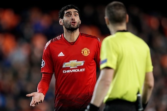 VALENCIA, SPAIN - DECEMBER 12: Marouane Fellaini of Manchester United  during the UEFA Champions League  match between Valencia v Manchester United at the Estadio de Mestalla on December 12, 2018 in Valencia Spain (Photo by Jeroen Meuwsen/Soccrates/Getty 