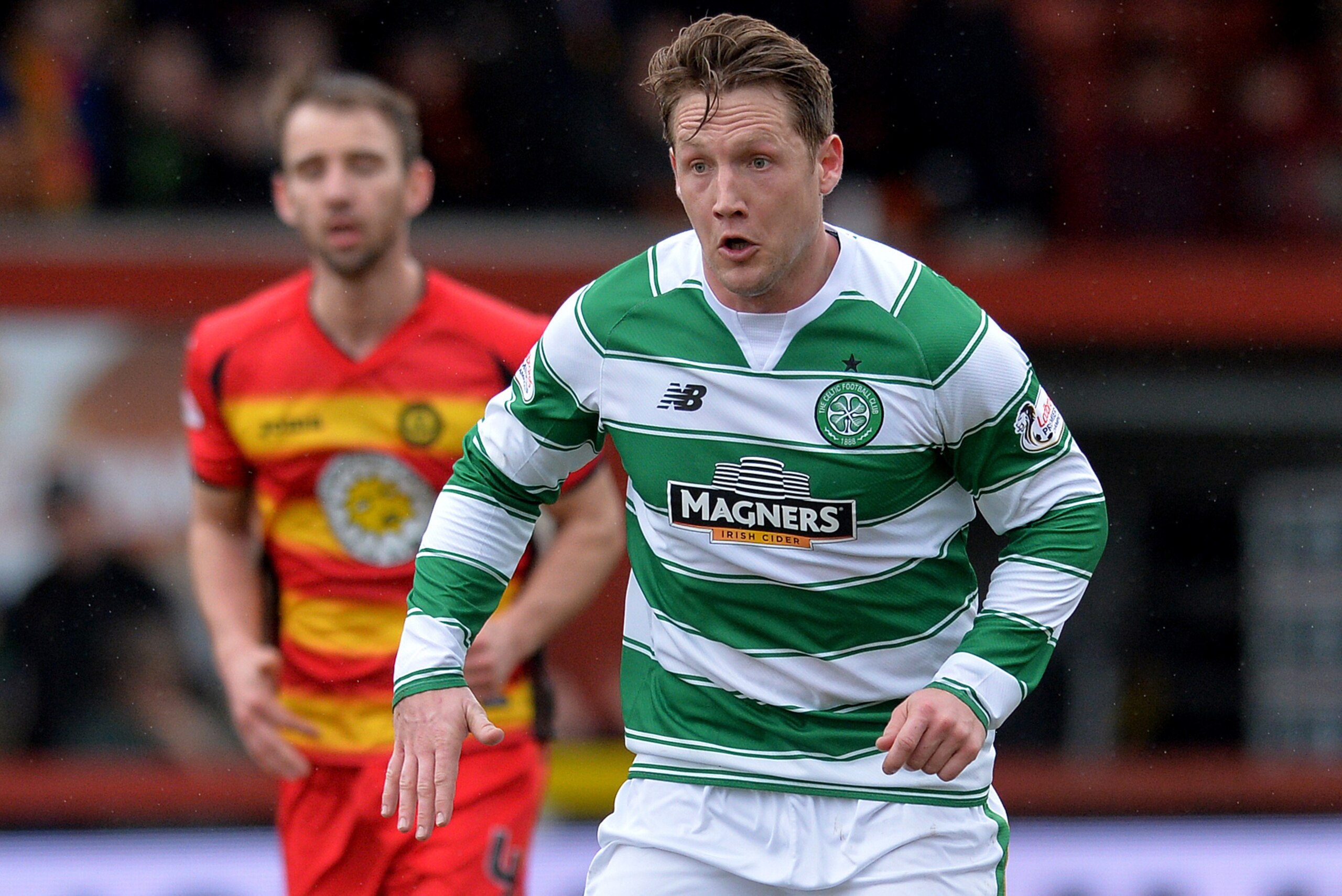 GLASGOW, SCOTLAND - MARCH 12 : Kris Commons of Celtic brings the ball out of his own half during the Ladbrokes Scottish Premiership match between Patrick Thistle FC and Celtic FC at Firhill Stadium on March 12, 2016 in Glasgow, Scotland. (Photo by Mark Ru