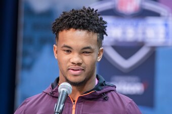 INDIANAPOLIS, IN - MARCH 1: Kyler Murray #QB11 of the Oklahoma Sooners is seen at the 2019 NFL Combine at Lucas Oil Stadium on March 1, 2019 in Indianapolis, Indiana. (Photo by Michael Hickey/Getty Images)