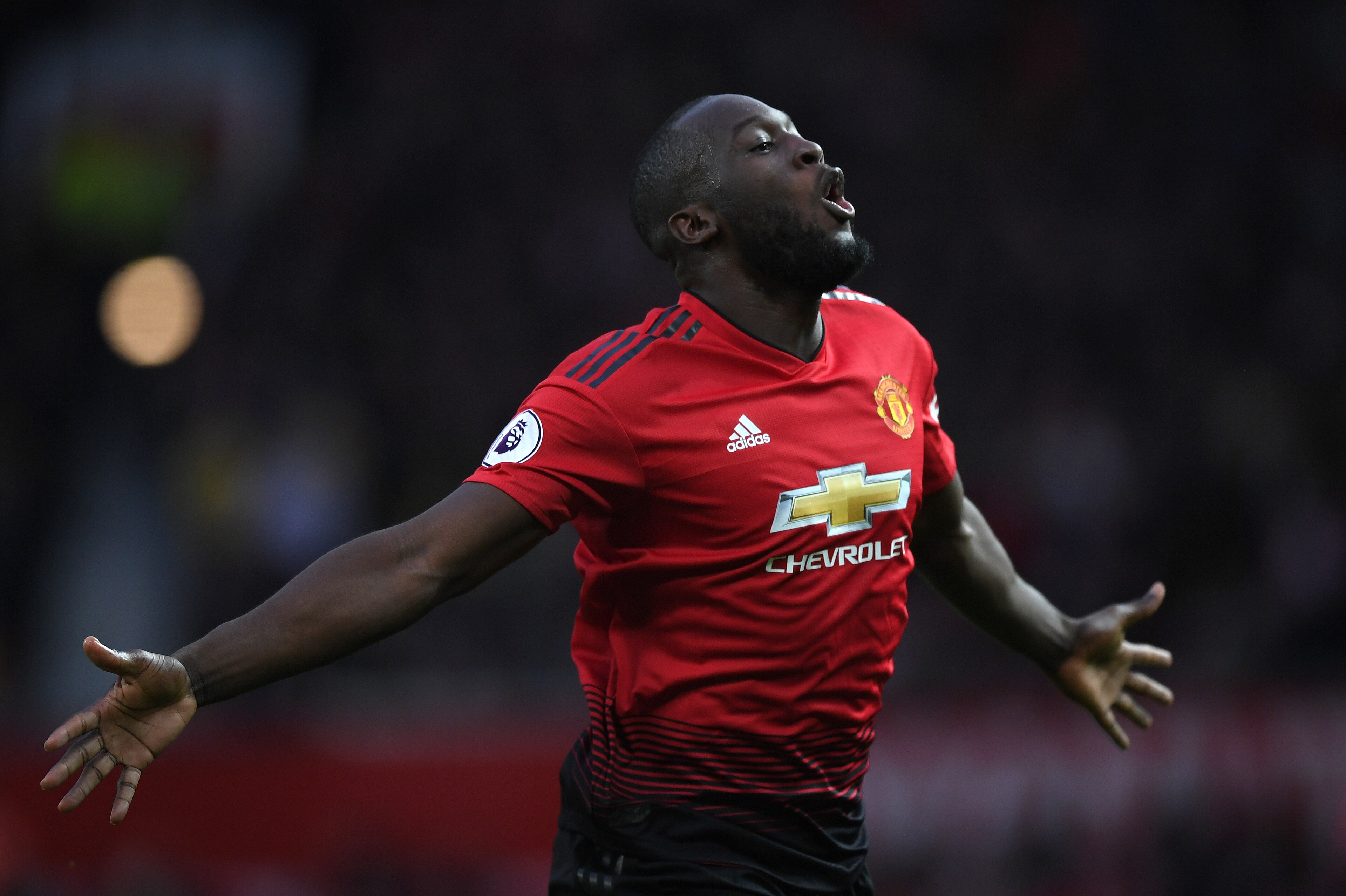 MANCHESTER, ENGLAND - MARCH 02: Romelu Lukaku of Manchester United celebrates after scoring the second goal during the Premier League match between Manchester United and Southampton FC at Old Trafford on March 02, 2019 in Manchester, United Kingdom. (Pho MANCHESTER, ENGLAND - MARCH 02: Romelu Lukaku of Manchester United celebrates after scoring the second goal during the Premier League match between Manchester United and Southampton FC at Old Trafford on March 02, 2019 in Manchester, United Kingdom. (Pho