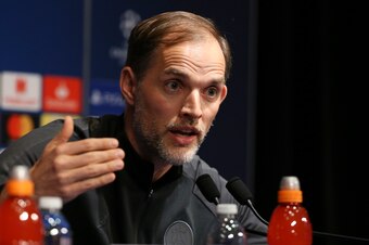 PARIS, FRANCE - MARCH 5: Coach of PSG Thomas Tuchel during the press conference on the eve of the UEFA Champions League Round of 16 Second Leg match between Paris Saint-Germain (PSG) and Manchester United at Parc des Princes stadium on March 5, 2019 in Pa