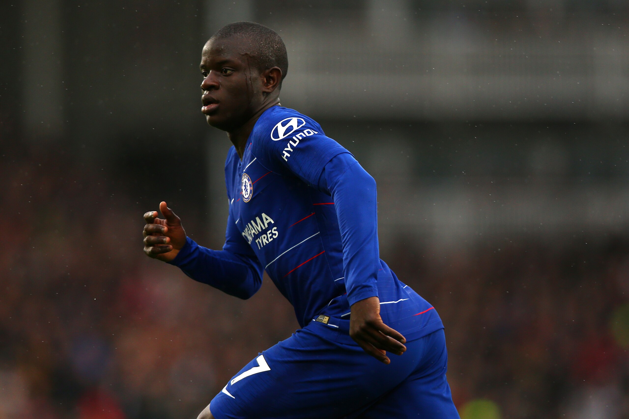 LONDON,ENGLAND - MARCH 3: NGolo Kante of Chelsea FC during the Premier League match between Fulham FC and Chelsea FC at Craven Cottage on March 3, 2019 in London, United Kingdom. (Photo by Chloe Knott - Danehouse/Getty Images)