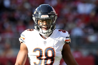 SANTA CLARA, CA - DECEMBER 23:  Adrian Amos Jr. #38 of the Chicago Bears looks on during the game against the San Francisco 49ers at Levi Stadium on December 23, 2018 in Santa Clara, CA. The Bears defeated the 49ers 14-9.  (Photo by Rob Leiter/Getty Image