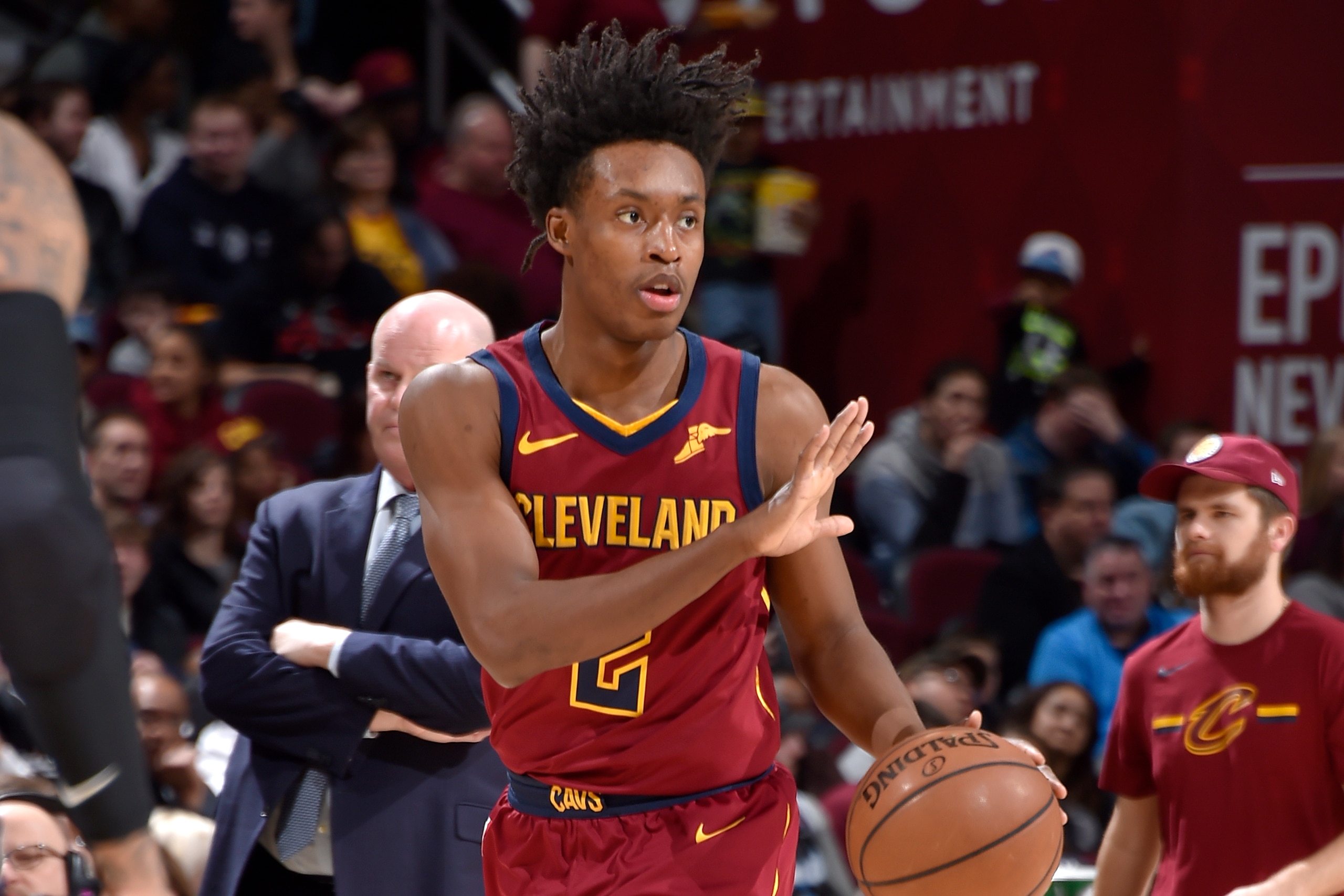 CLEVELAND, OH - MARCH 3: Collin Sexton #2 of the Cleveland Cavaliers handles the ball against the Orlando Magic on March 3, 2019 at Quicken Loans Arena in Cleveland, Ohio. NOTE TO USER: User expressly acknowledges and agrees that, by downloading and/or us