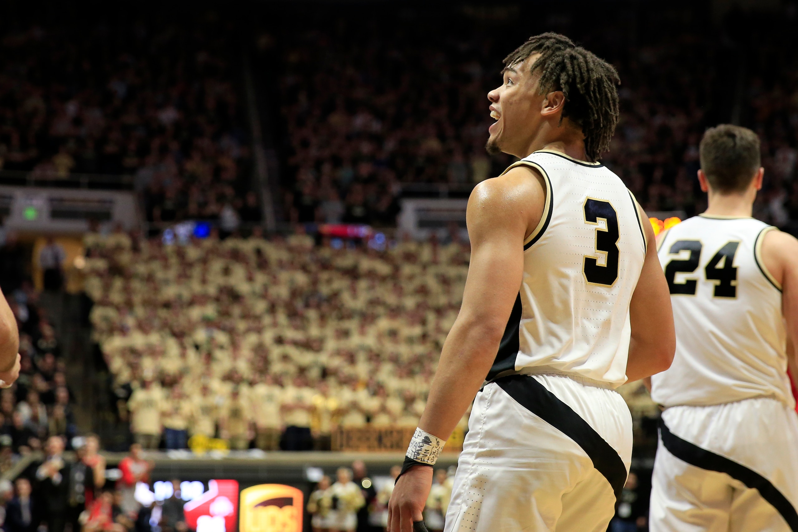 WEST LAFAYETTE, INDIANA - MARCH 02: Carsen Edwards #3 of the Purdue Boilermakers in action in the game against the Ohio State Buckeyes during the second half at Mackey Arena on March 02, 2019 in West Lafayette, Indiana. (Photo by Justin Casterline/Getty I