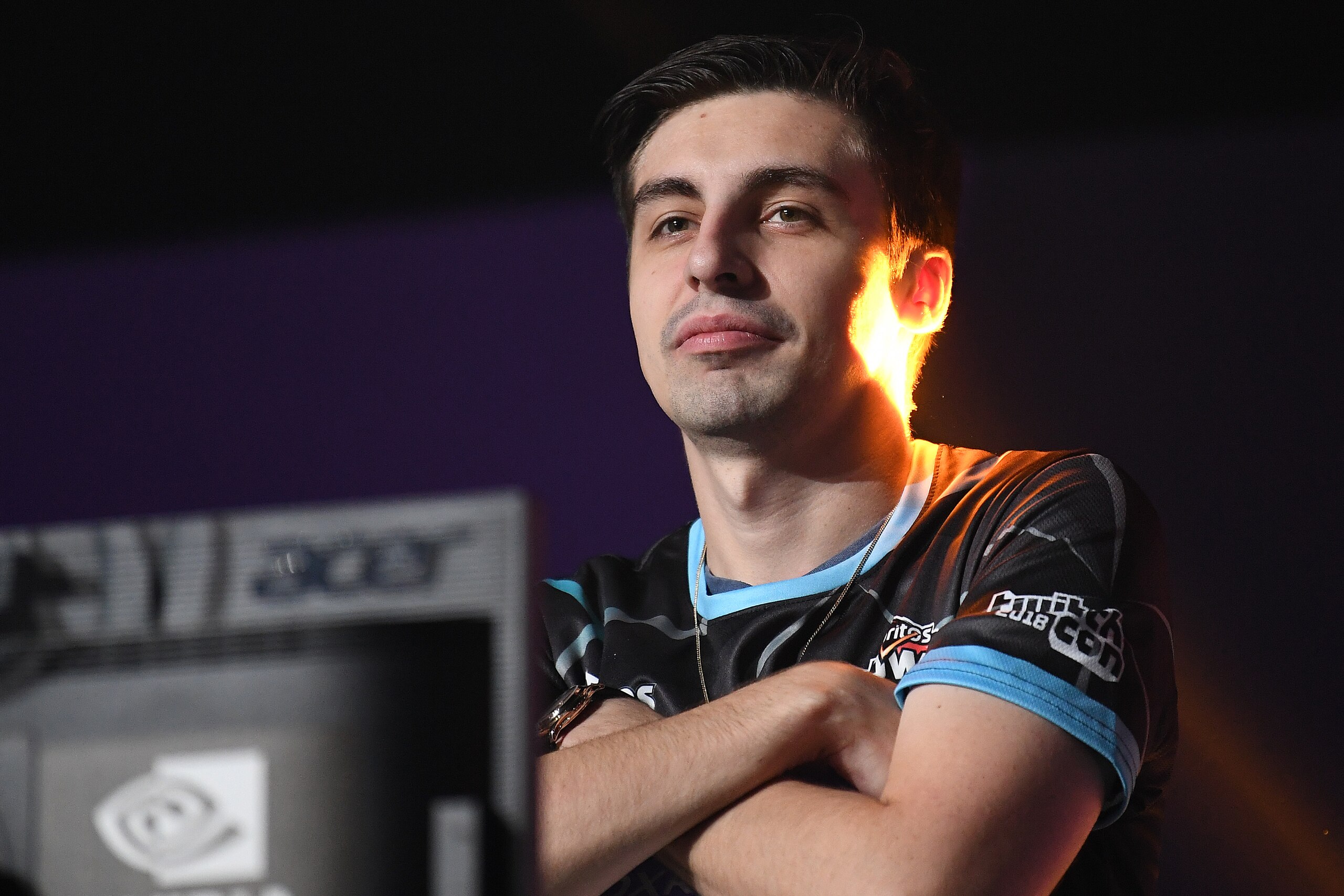 SAN JOSE, CA - OCTOBER 27: Michael 'Shroud' Grzesiek stands onstage prior to the Doritos Bowl 2018 at TwitchCon 2018 in the San Jose Convention Center on October 27, 2018 in San Jose, California. (Photo by Robert Reiners/Getty Images)