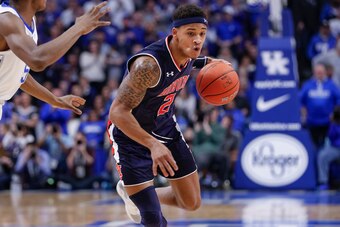 LEXINGTON, KY - FEBRUARY 23: Bryce Brown #2 of the Auburn Tigers drives to the basket during the game against the Kentucky Wildcats at Rupp Arena on February 23, 2019 in Lexington, Kentucky. (Photo by Michael Hickey/Getty Images)