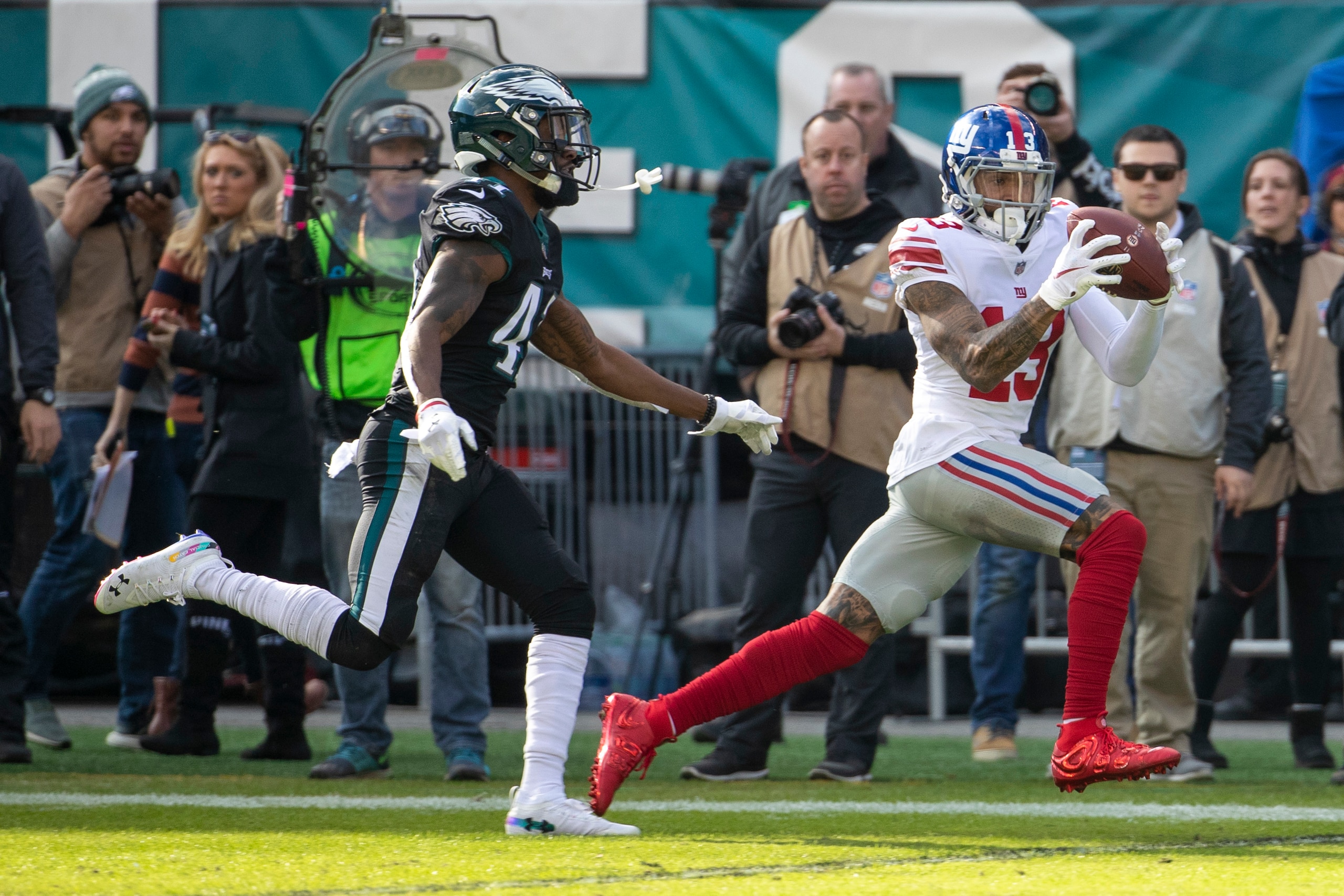 Odell Beckham Jr. was a mercurial figure for the Giants, but he also caught 35 touchdowns in his first three seasons with the team.