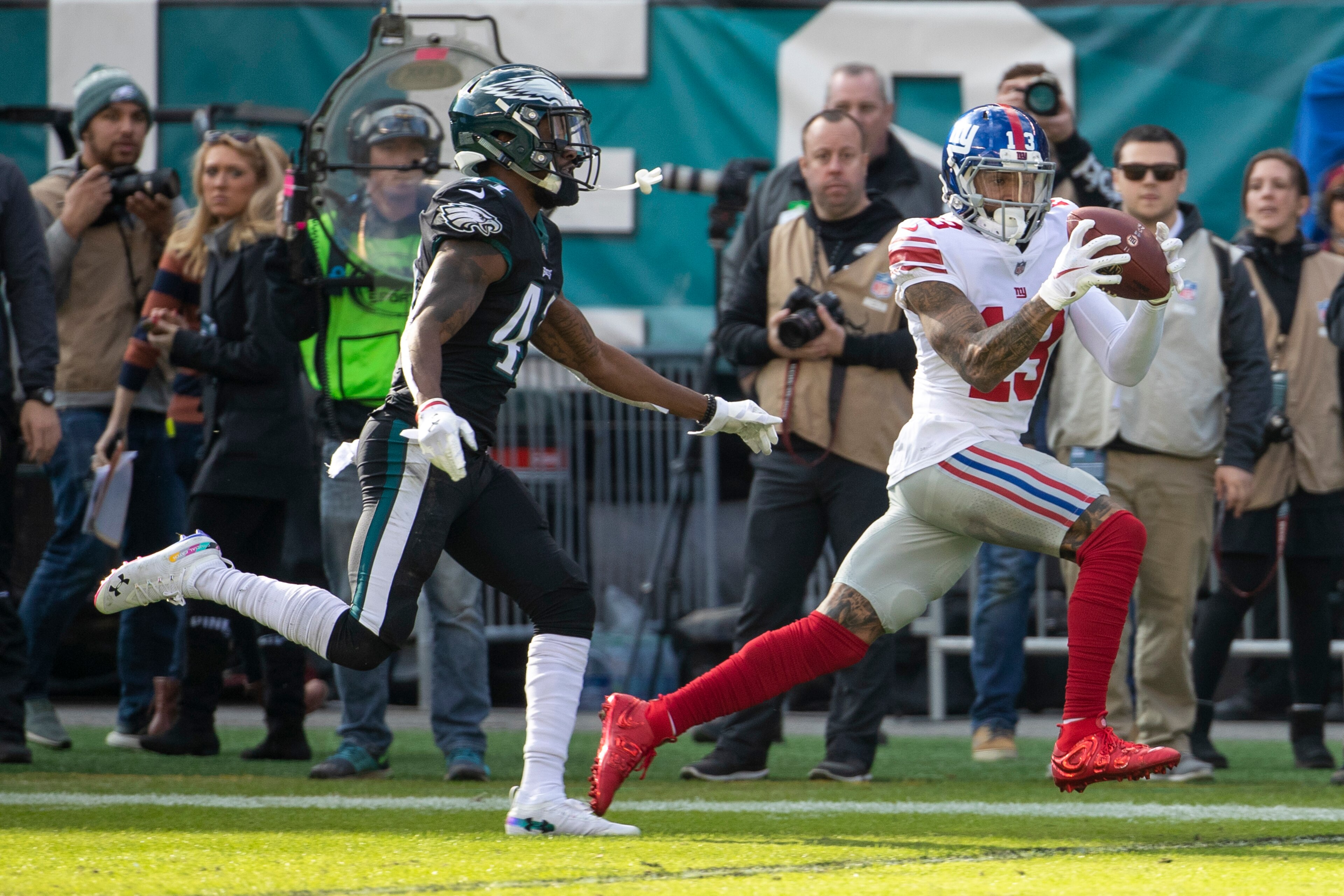 Odell Beckham Jr. was a mercurial figure for the Giants, but he also caught 35 touchdowns in his first three seasons with the team.