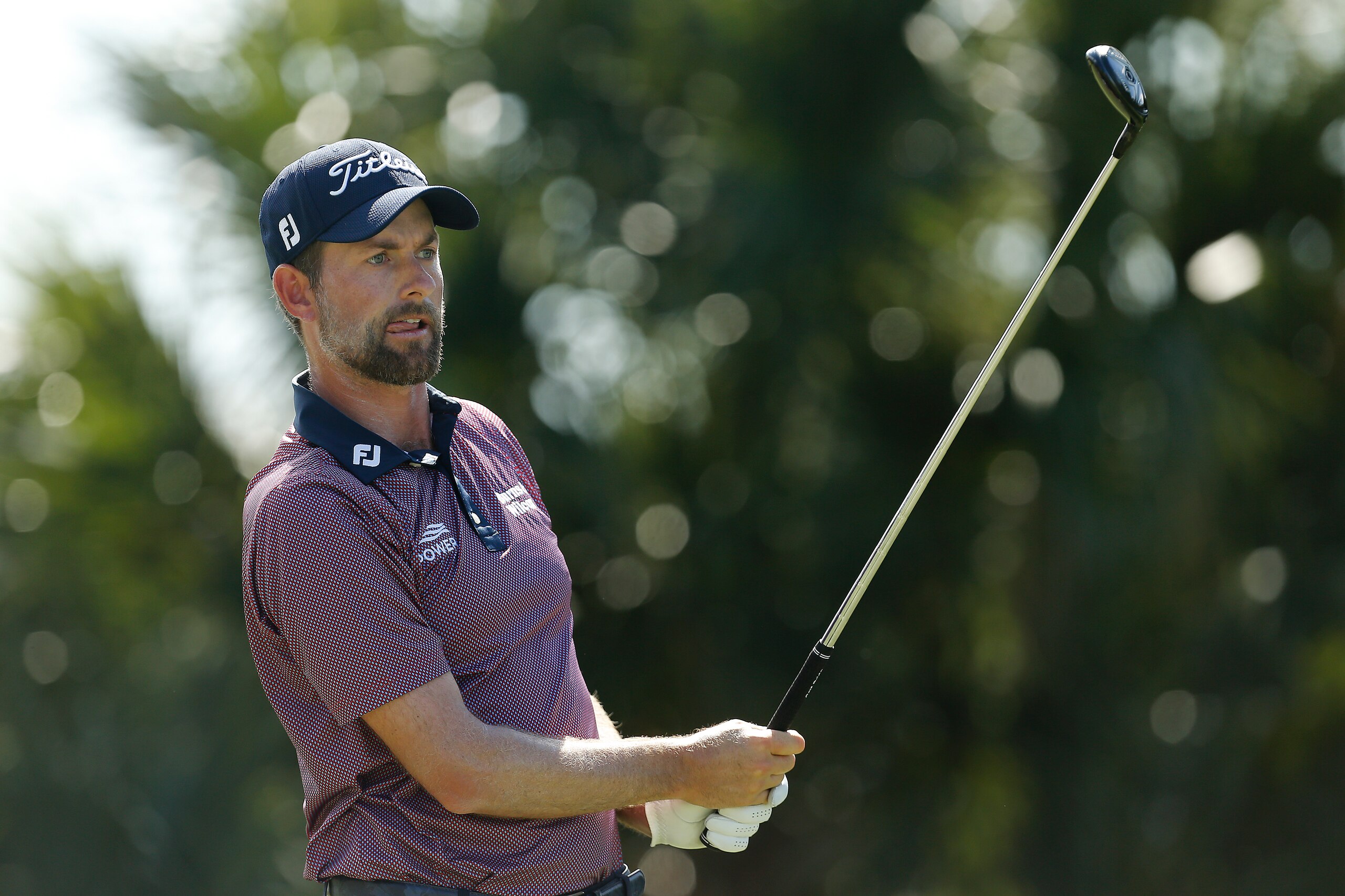 PALM BEACH GARDENS, FLORIDA - MARCH 02:  Webb Simpson plays his shot from the seventh tee during the third round of the Honda Classic at PGA National Resort and Spa on March 02, 2019 in Palm Beach Gardens, Florida. (Photo by Michael Reaves/Getty Images)