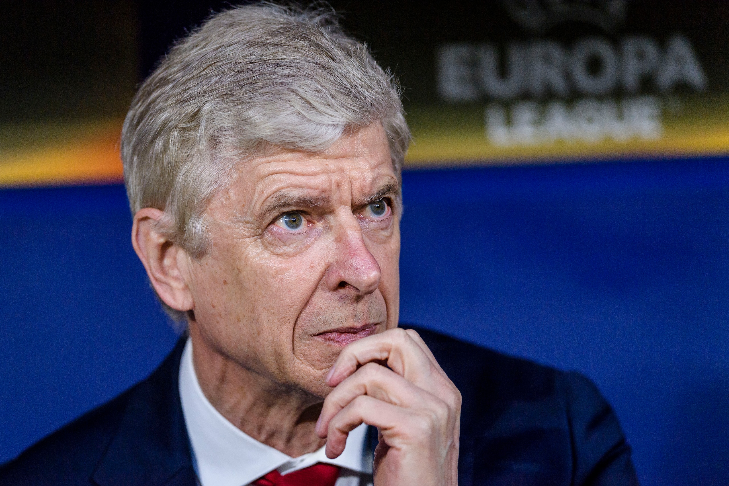 MADRID, SPAIN - MAY 03: Coach Arsene Wenger of Arsenal FC reacts prior to the UEFA Europa League 2017-18 semi-finals (2nd leg) match between Atletico de Madrid and Arsenal FC at Wanda Metropolitano on May 03 2018 in Madrid, Spain. (Photo by Power Sport Im
