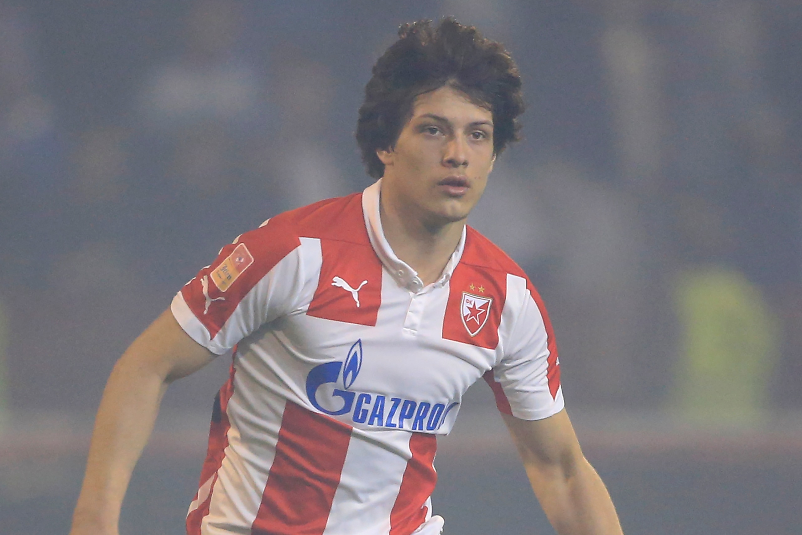 BELGRADE, SERBIA - APRIL 25: Luka Jovic of Crvena Zvezda in action during the Serbian Super League match between FK Crvena Zvezda and FK Partizan at stadium Rajko Mitic on April 25, 2015 in Belgrade, Serbia. (Photo by Srdjan Stevanovic/Getty Images)