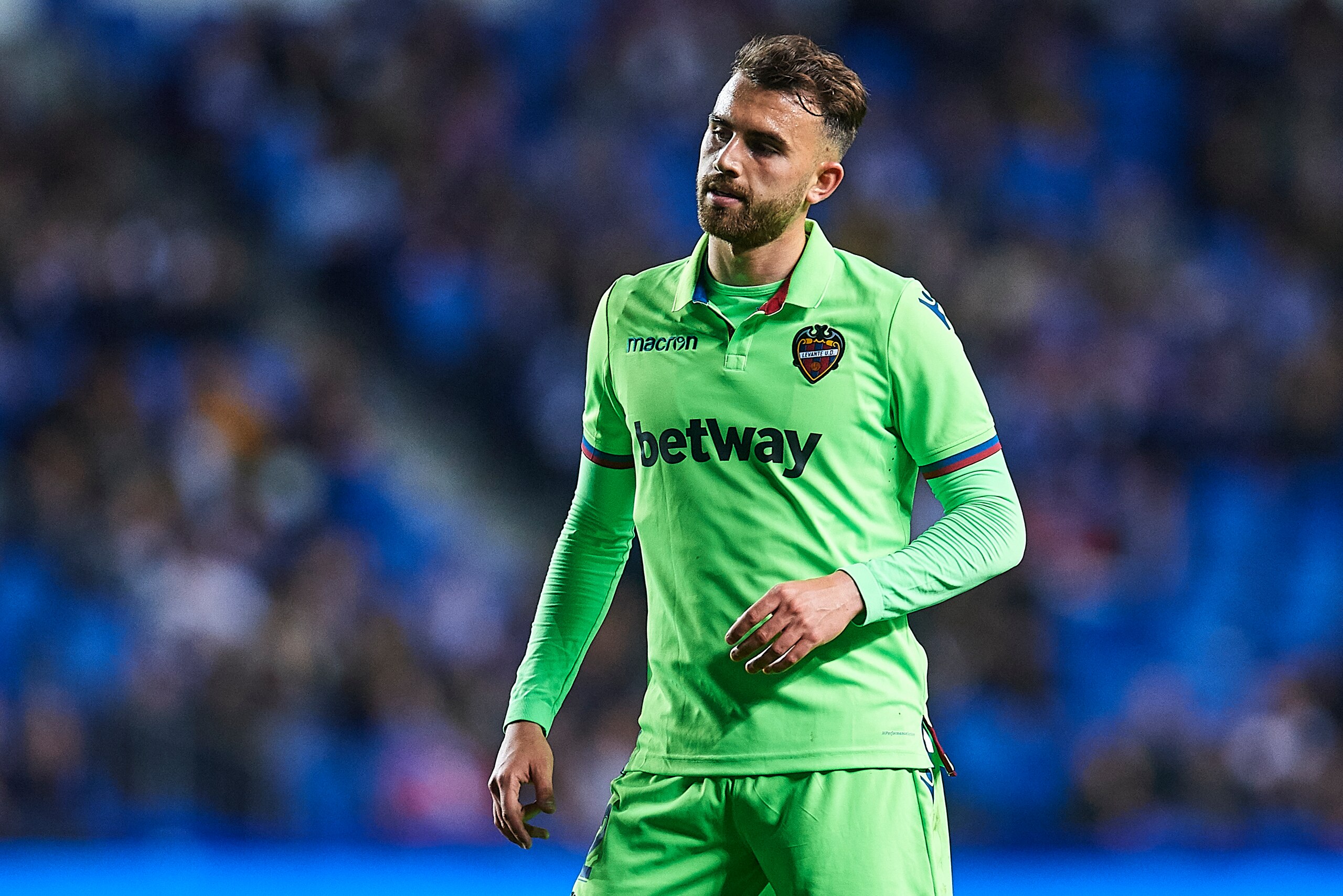 SAN SEBASTIAN, SPAIN - MARCH 15: Borja Mayoral of Levante UD looks on during the La Liga match between Real Sociedad and Levante UD at Estadio Anoeta on March 15, 2019 in San Sebastian, Spain. (Photo by Juan Manuel Serrano Arce/Getty Images)