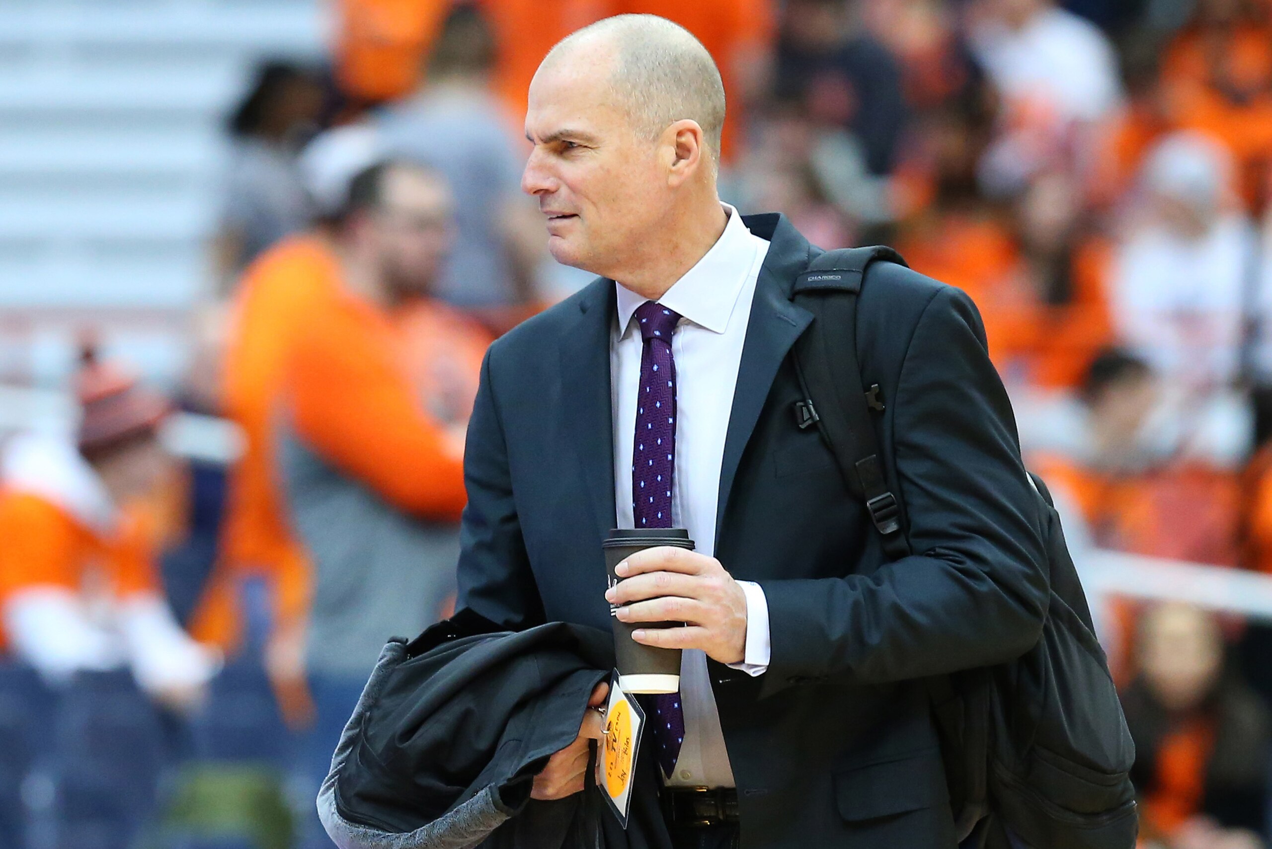 SYRACUSE, NY - FEBRUARY 23: ESPN analyst Jay Bilas walks on the court prior to the game between the Duke Blue Devils and the Syracuse Orange at the Carrier Dome on February 23, 2019 in Syracuse, New York. Duke defeated Syracuse 75-65. (Photo by Rich Barn SYRACUSE, NY - FEBRUARY 23: ESPN analyst Jay Bilas walks on the court prior to the game between the Duke Blue Devils and the Syracuse Orange at the Carrier Dome on February 23, 2019 in Syracuse, New York. Duke defeated Syracuse 75-65. (Photo by Rich Barn