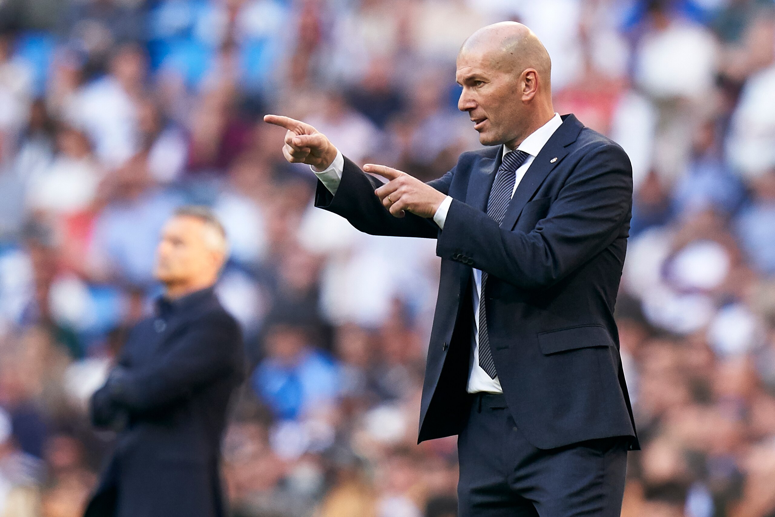 MADRID, SPAIN - MARCH 16: Zinedine Zidane, Manager of Real Madrid reacts during the La Liga match between Real Madrid CF and RC Celta de Vigo at Estadio Santiago Bernabeu on March 16, 2019 in Madrid, Spain. (Photo by Quality Sport Images/Getty Images) MADRID, SPAIN - MARCH 16: Zinedine Zidane, Manager of Real Madrid reacts during the La Liga match between Real Madrid CF and RC Celta de Vigo at Estadio Santiago Bernabeu on March 16, 2019 in Madrid, Spain. (Photo by Quality Sport Images/Getty Images)