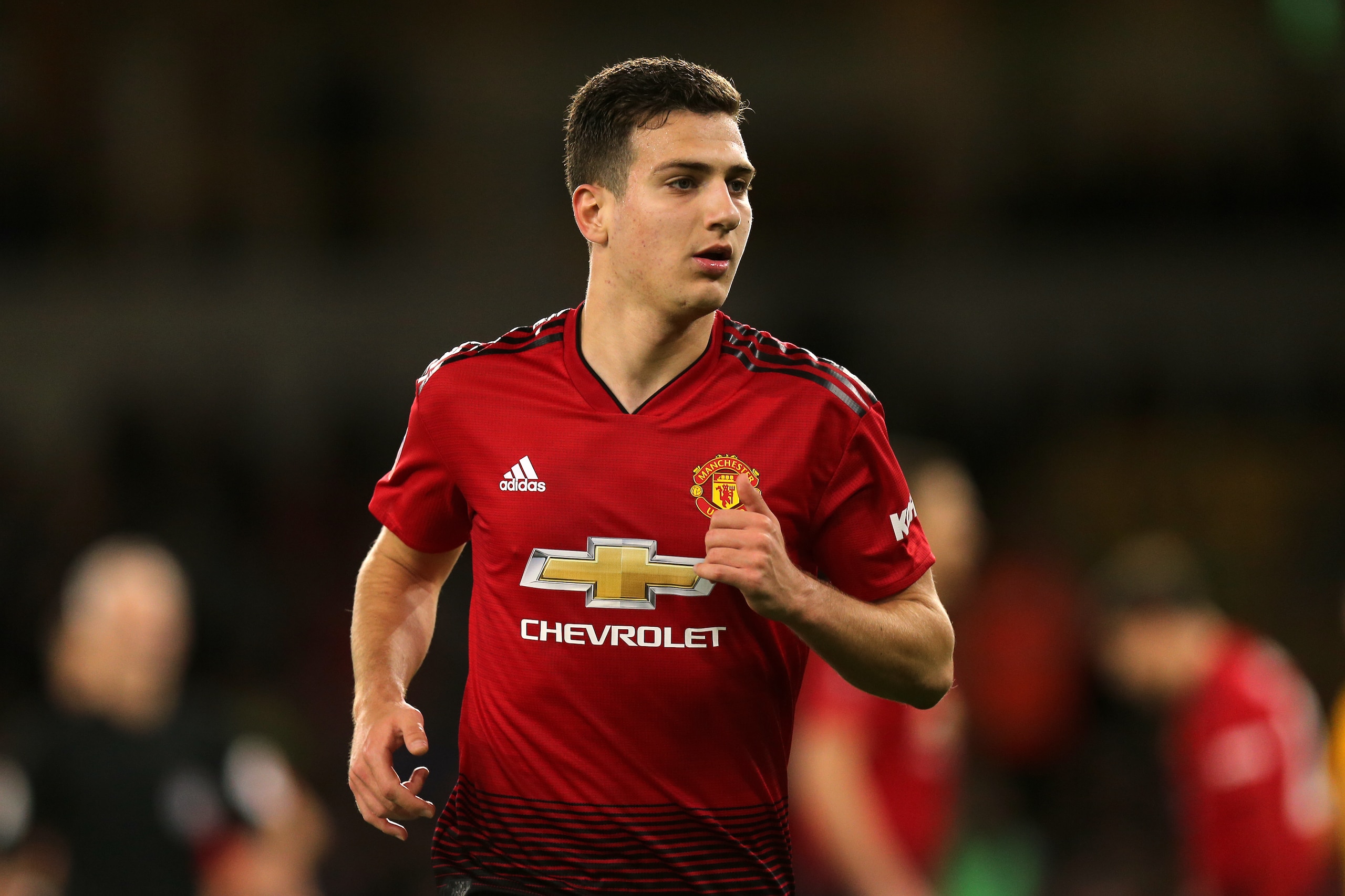 WOLVERHAMPTON, ENGLAND - MARCH 16: Diogo Dalot of Manchester United during the FA Cup Quarter Final match between Wolverhampton Wanderers and Manchester United at Molineux on March 16, 2019 in Wolverhampton, England. (Photo by Molly Darlington - AMA/Getty