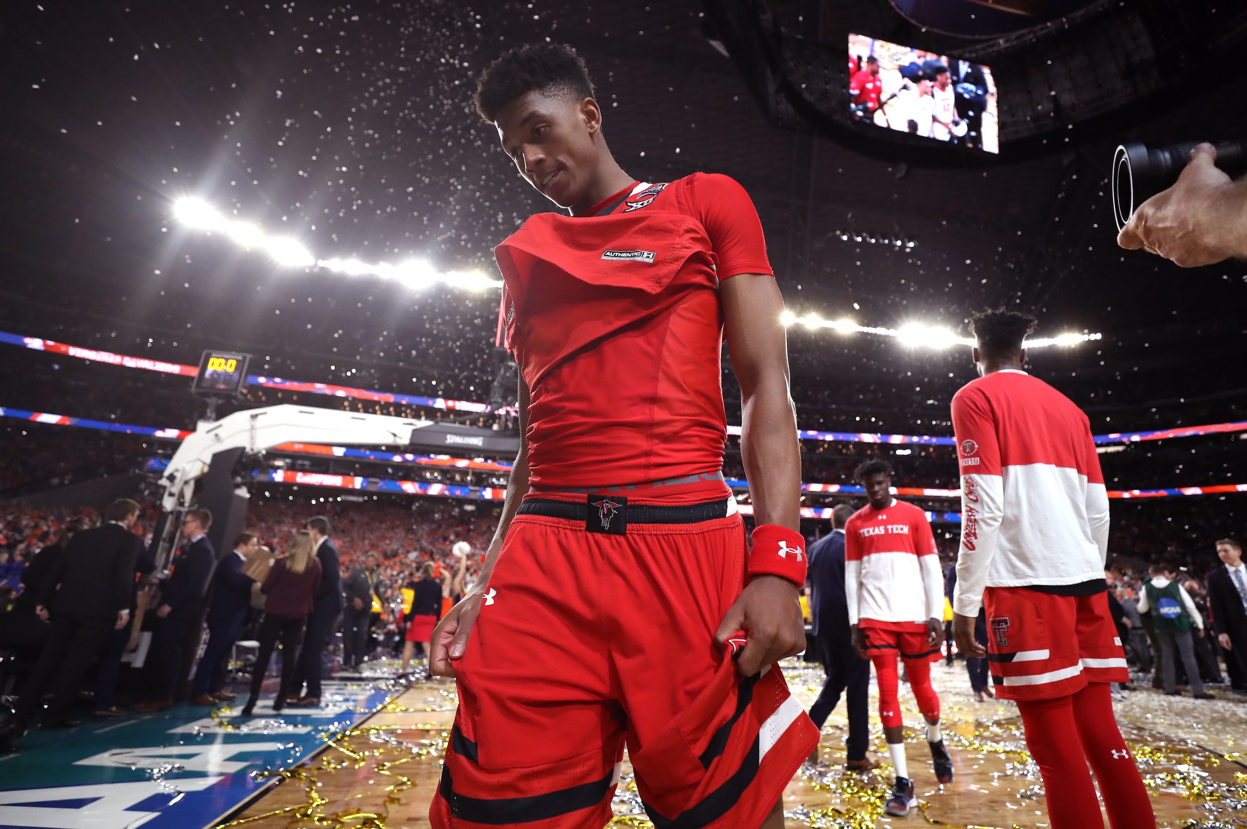 MINNEAPOLIS, MINNESOTA - APRIL 08: Jarrett Culver #23 of the Texas Tech Red Raiders reacts after his teams 85-77 loss to the Virginia Cavaliers during the 2019 NCAA men's Final Four National Championship game at U.S. Bank Stadium on April 08, 2019 in Min MINNEAPOLIS, MINNESOTA - APRIL 08: Jarrett Culver #23 of the Texas Tech Red Raiders reacts after his teams 85-77 loss to the Virginia Cavaliers during the 2019 NCAA men's Final Four National Championship game at U.S. Bank Stadium on April 08, 2019 in Min