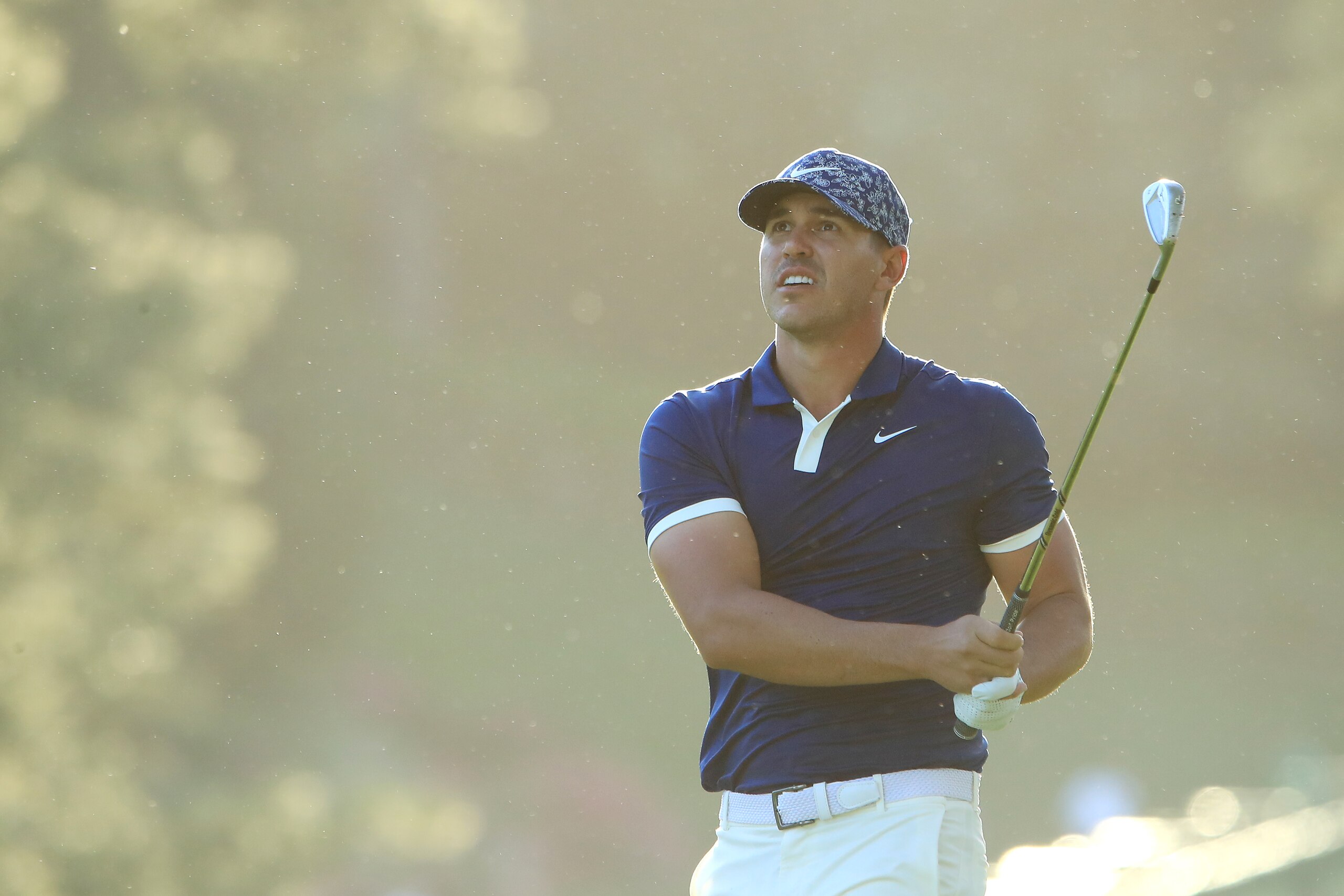 AUGUSTA, GEORGIA - APRIL 11: Brooks Koepka of the United States plays a second shot on the 17th hole during the first round of the Masters at Augusta National Golf Club on April 11, 2019 in Augusta, Georgia. (Photo by Andrew Redington/Getty Images)