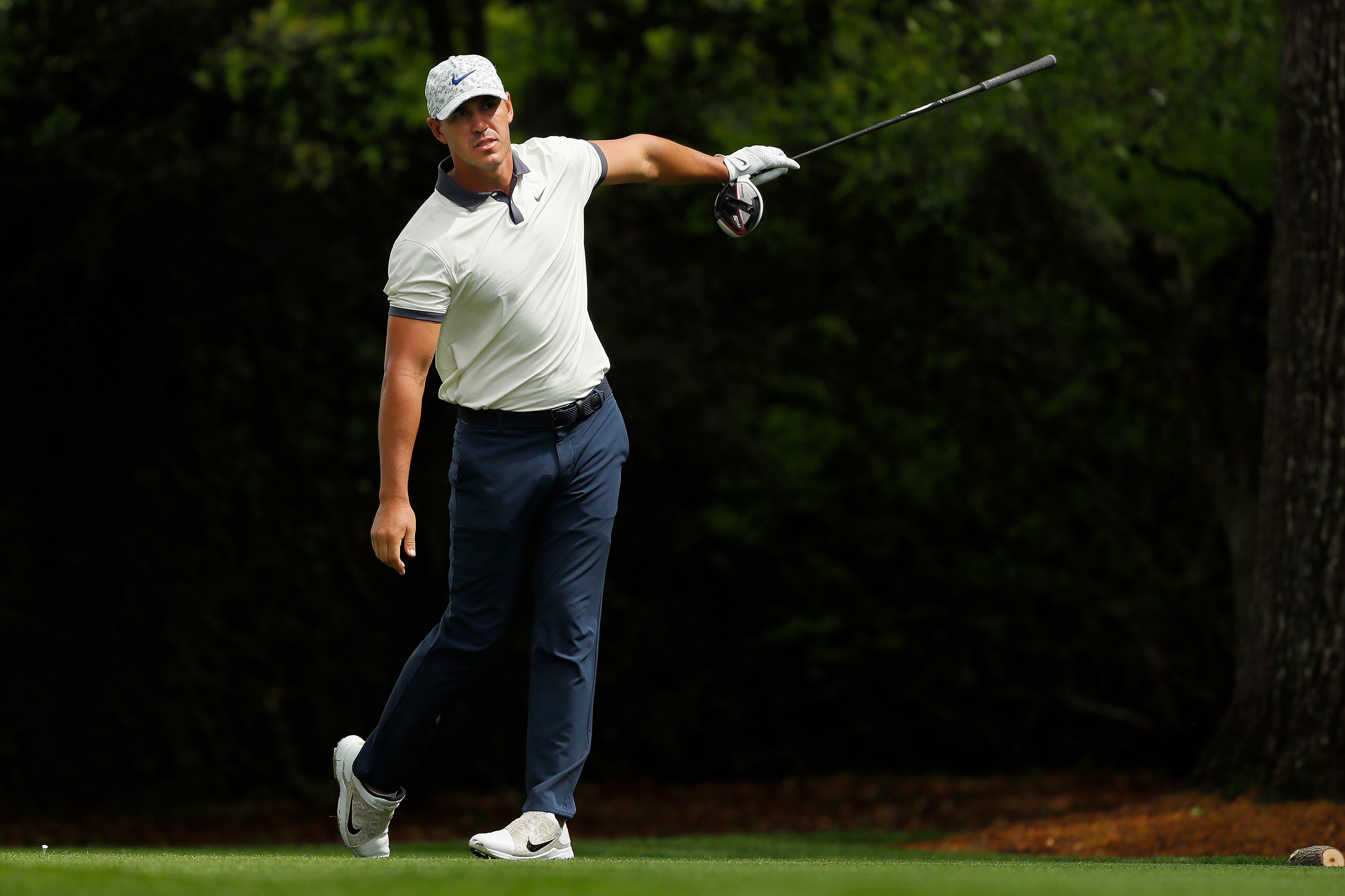 AUGUSTA, GEORGIA - APRIL 12: Brooks Koepka of the United States plays his shot from the second tee during the second round of the Masters at Augusta National Golf Club on April 12, 2019 in Augusta, Georgia. (Photo by Kevin C. Cox/Getty Images)