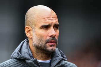 LONDON, ENGLAND - APRIL 14: Manchester City manager Josep Guardiola during the Premier League match between Crystal Palace and Manchester City at Selhurst Park on April 14, 2019 in London, United Kingdom. (Photo by Craig Mercer/MB Media/Getty Images)