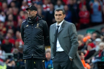 LIVERPOOL, ENGLAND - MAY 07: Jurgen Klopp, Manager of Liverpool FC looks on during the UEFA Champions League Semi Final second leg match between Liverpool and Barcelona at Anfield on May 07, 2019 in Liverpool, England. (Photo by Quality Sport Images/Getty