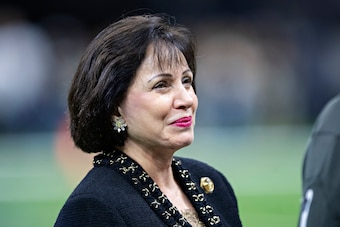 NEW ORLEANS, LA - SEPTEMBER 9:  Owner Gayle Benson of the New Orleans Saints on the sidelines before a game against the Tampa Bay Buccaneers at Mercedes-Benz Superdome on September 9, 2018 in New Orleans, Louisiana. The Buccaneers defeated the Saints 48-4