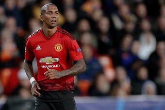 VALENCIA, SPAIN - DECEMBER 12: Ashley Young of Manchester United  during the UEFA Champions League  match between Valencia v Manchester United at the Estadio de Mestalla on December 12, 2018 in Valencia Spain (Photo by Jeroen Meuwsen/Soccrates/Getty Image