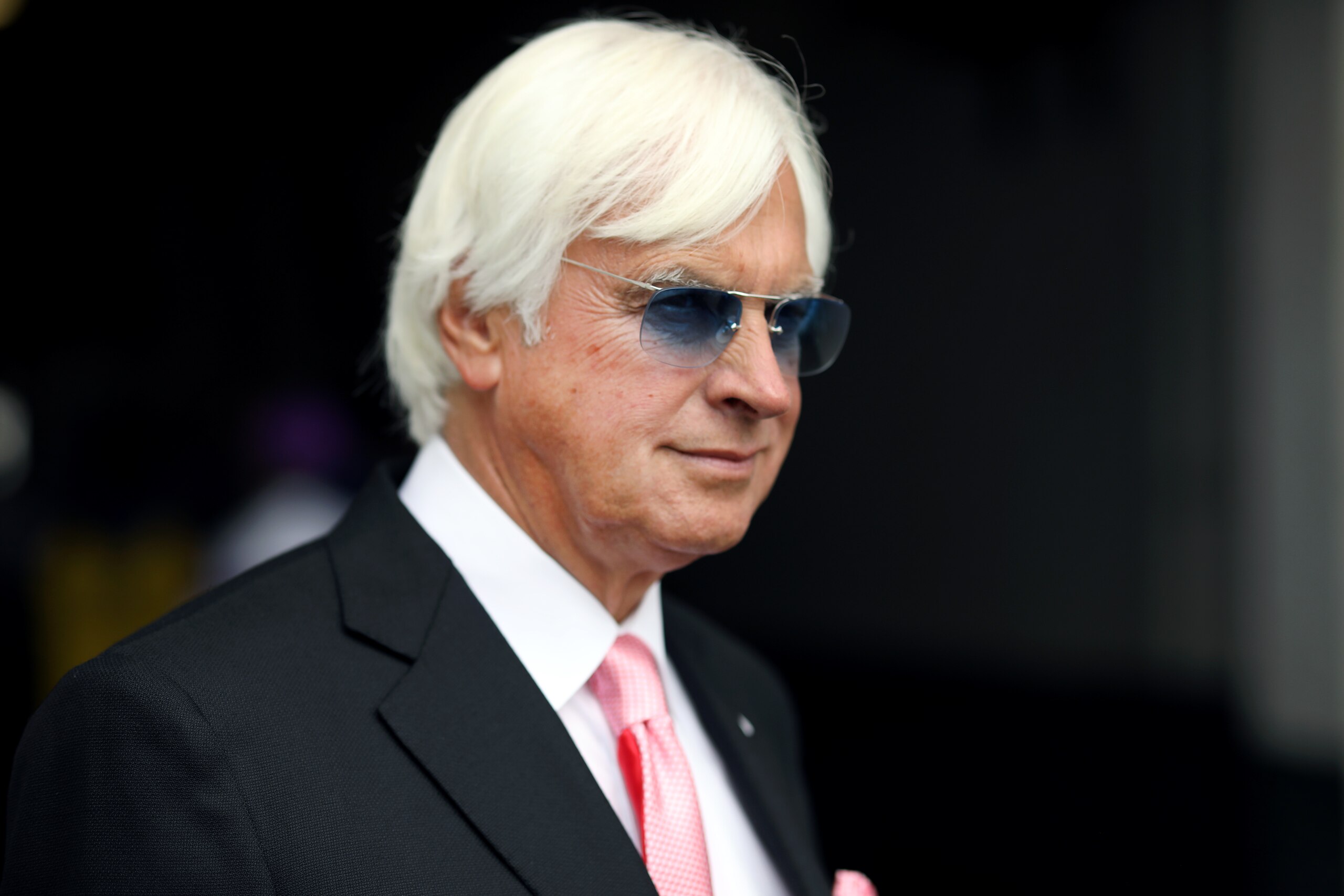LOUISVILLE, KENTUCKY - MAY 03: Kentucky Derby trainer Bob Baffert looks on before the 145th running of the Kentucky Oaks at Churchill Downs on May 3, 2019 in Louisville, Kentucky. (Photo by Tom Pennington/Getty Images)