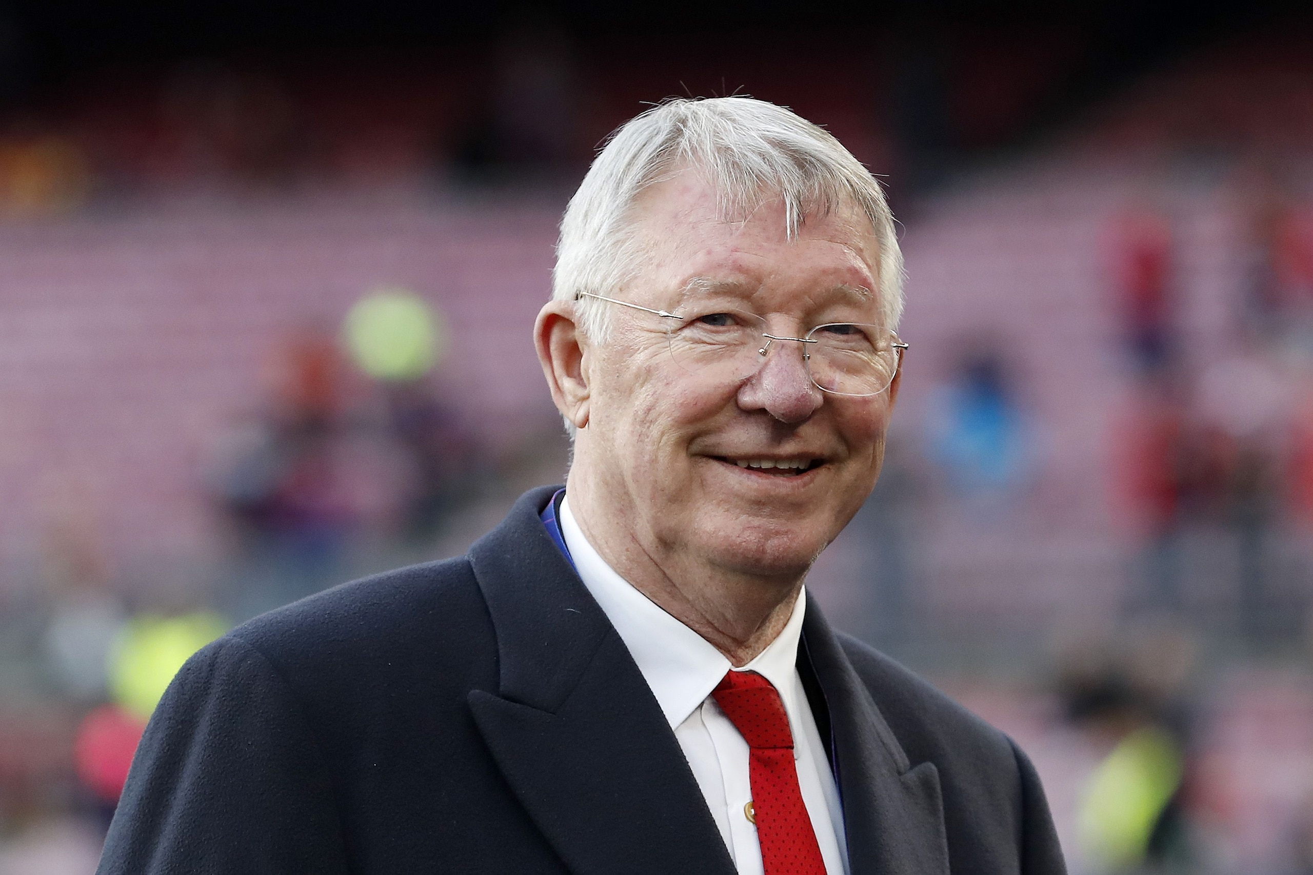 Sir Alex Ferguson during the UEFA Champions League quarter final match between FC Barcelona and Manchester United FC at Camp Nou on April 16, 2019 in Barcelona, Spain(Photo by VI Images via Getty Images)