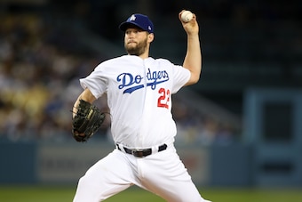 LOS ANGELES, CA - MAY 14:  Clayton Kershaw #22 of the Los Angeles Dodgers pitches during the game against the San Diego Padres at Dodger Stadium on May 14, 2019 in Los Angeles, California. The Dodgers defeated the Padres 6-3. (Photo by Rob Leiter/MLB Phot