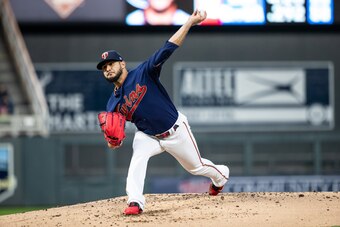 MINNEAPOLIS, MN - MAY 01: Martin Perez #33 of the Minnesota Twins pitches against the Houston Astros on May 1, 2019 at the Target Field in Minneapolis, Minnesota. The Twins defeated the Astros 6-2. (Photo by Brace Hemmelgarn/Minnesota Twins/Getty Images)