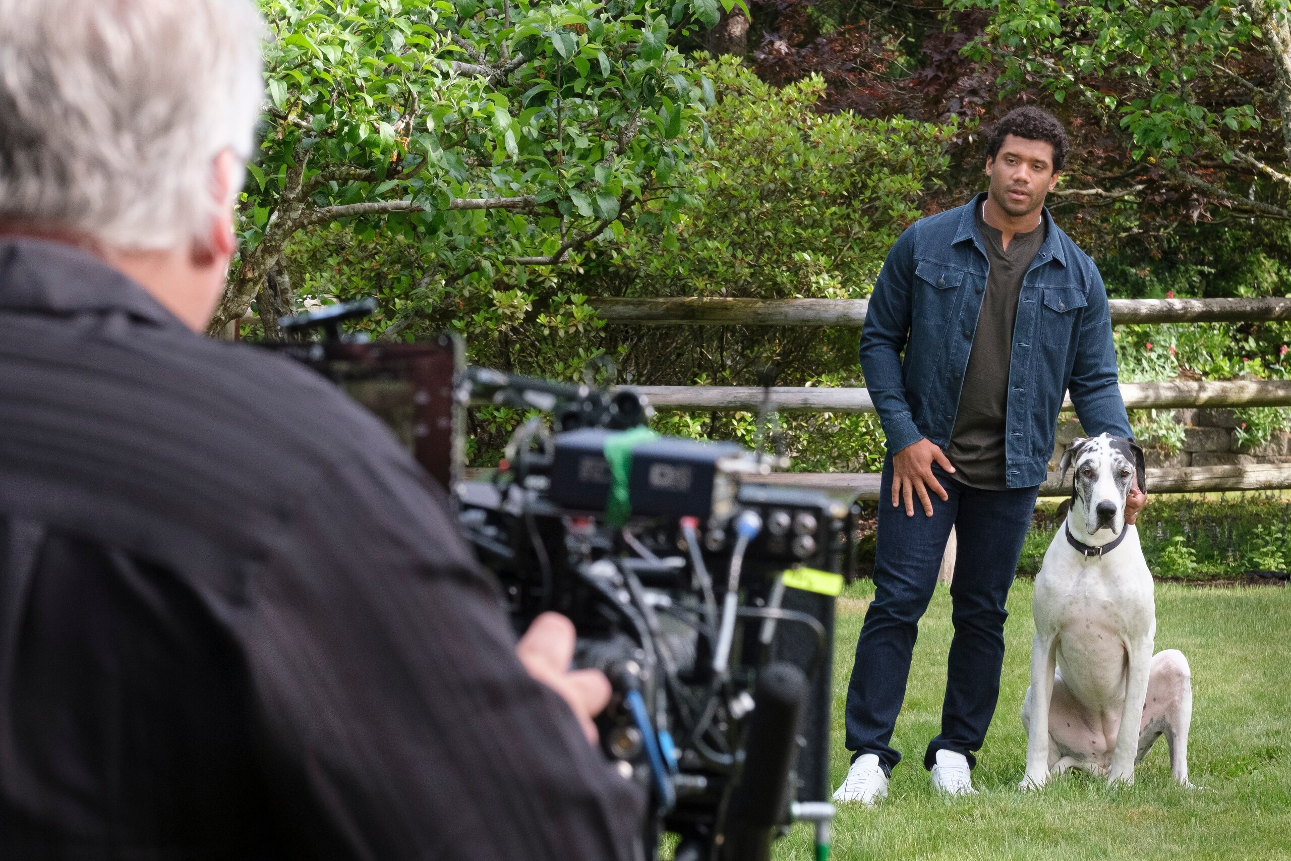 Russell Wilson recently filmed a PSA for the Banfield Foundation and its work to raise awareness in hopes of making it easier for victims of domestic violence to find a safe place with their pets. Russell Wilson recently filmed a PSA for the Banfield Foundation and its work to raise awareness in hopes of making it easier for victims of domestic violence to find a safe place with their pets.