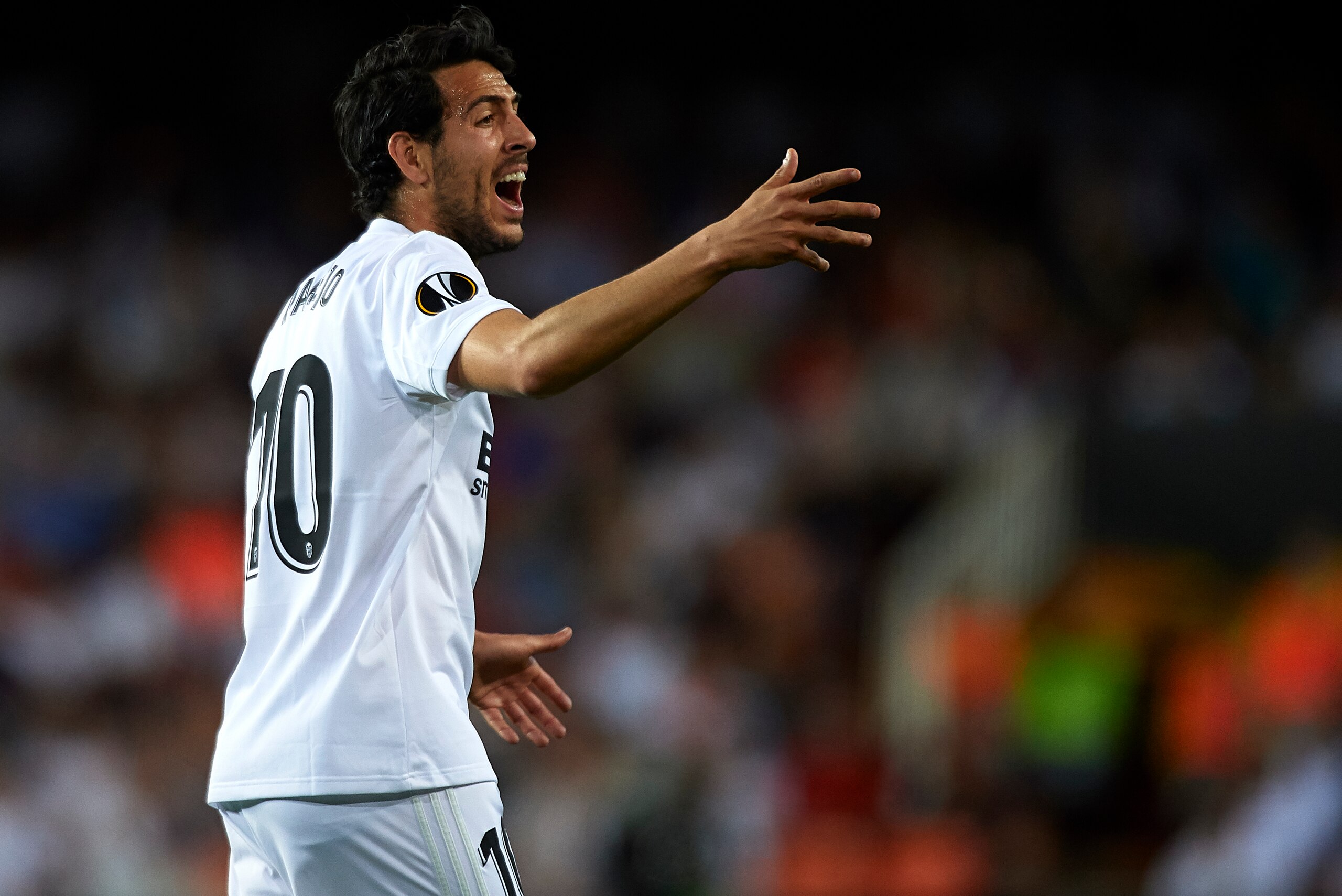 VALENCIA, SPAIN - MAY 09: Daniel Parejo of Valencia reacts during the UEFA Europa League Semi Final Second Leg match between Valencia and Arsenal at Estadio Mestalla on May 09, 2019 in Valencia, Spain. (Photo by Quality Sport Images/Getty Images)