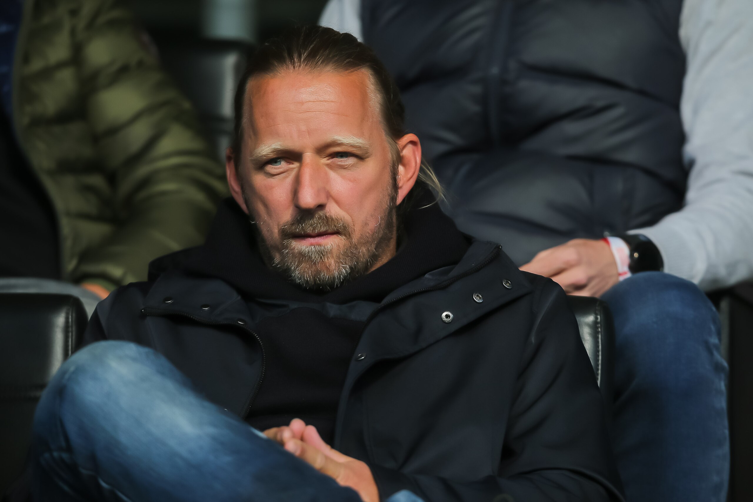 GROSSASPACH, GERMANY - MAY 14: Sporting director Sven Mislintat of VfB Stuttgart looks on during the A-Juniors German Championship Semi Final Leg One match between VfB Stuttgart U19 and VfL Wolfsburg U19 at Mechatronik-Arena on May 14, 2019 in Grossaspach