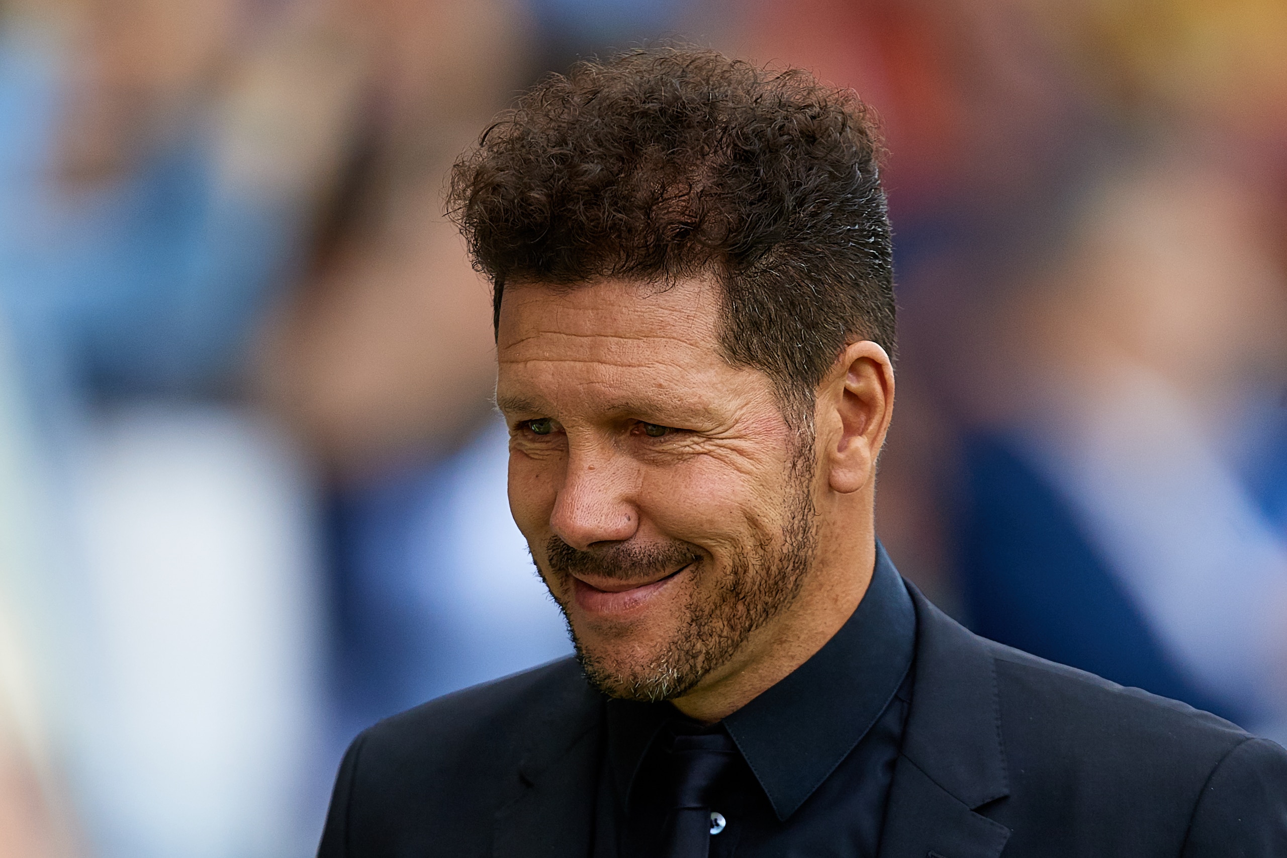 VALENCIA, SPAIN - MAY 18: Diego Pablo Simeone head coach of Atletico de Madrid looks on prior to the La Liga match between Levante UD and Club Atletico de Madrid at Ciutat de Valencia on May 18, 2019 in Valencia, Spain. (Photo by David Aliaga/MB Media/Get