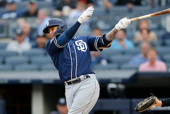 NEW YORK, NEW YORK - MAY 28:   Manny Machado #13 of the San Diego Padres in action against the New York Yankees at Yankee Stadium on May 28, 2019 in New York City.  The Padres defeated the Yankees 5-4. (Photo by Jim McIsaac/Getty Images)