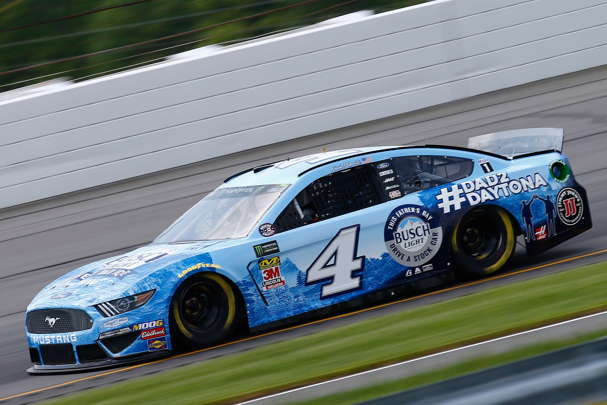 LONG POND, PENNSYLVANIA - MAY 31: Kevin Harvick, driver of the #4 Busch Light Father's Day Ford, practices for the Monster Energy NASCAR Cup Series Pocono 400 at Pocono Raceway on May 31, 2019 in Long Pond, Pennsylvania. (Photo by Jonathan Ferrey/Getty Im