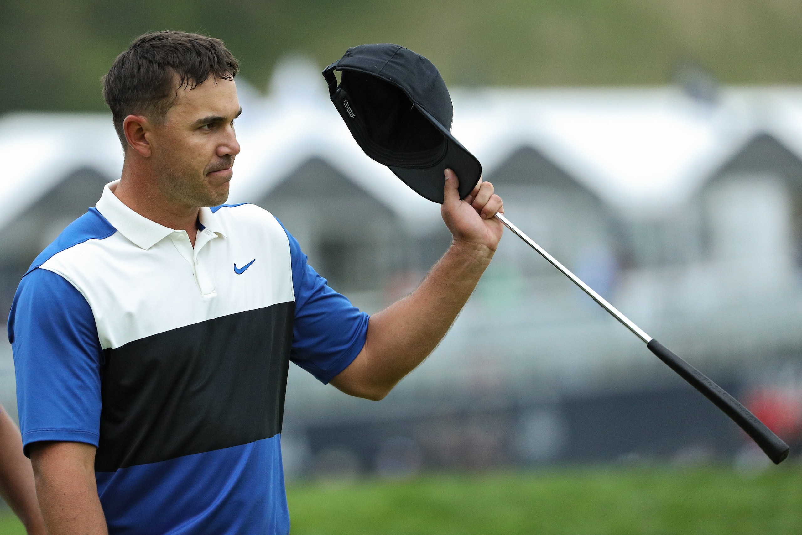 FARMINGDALE, NEW YORK - MAY 19: Brooks Koepka of the United States acknowledges the crowd after winning the final round of the 2019 PGA Championship at the Bethpage Black course on May 19, 2019 in Farmingdale, New York. (Photo by Patrick Smith/Getty Image