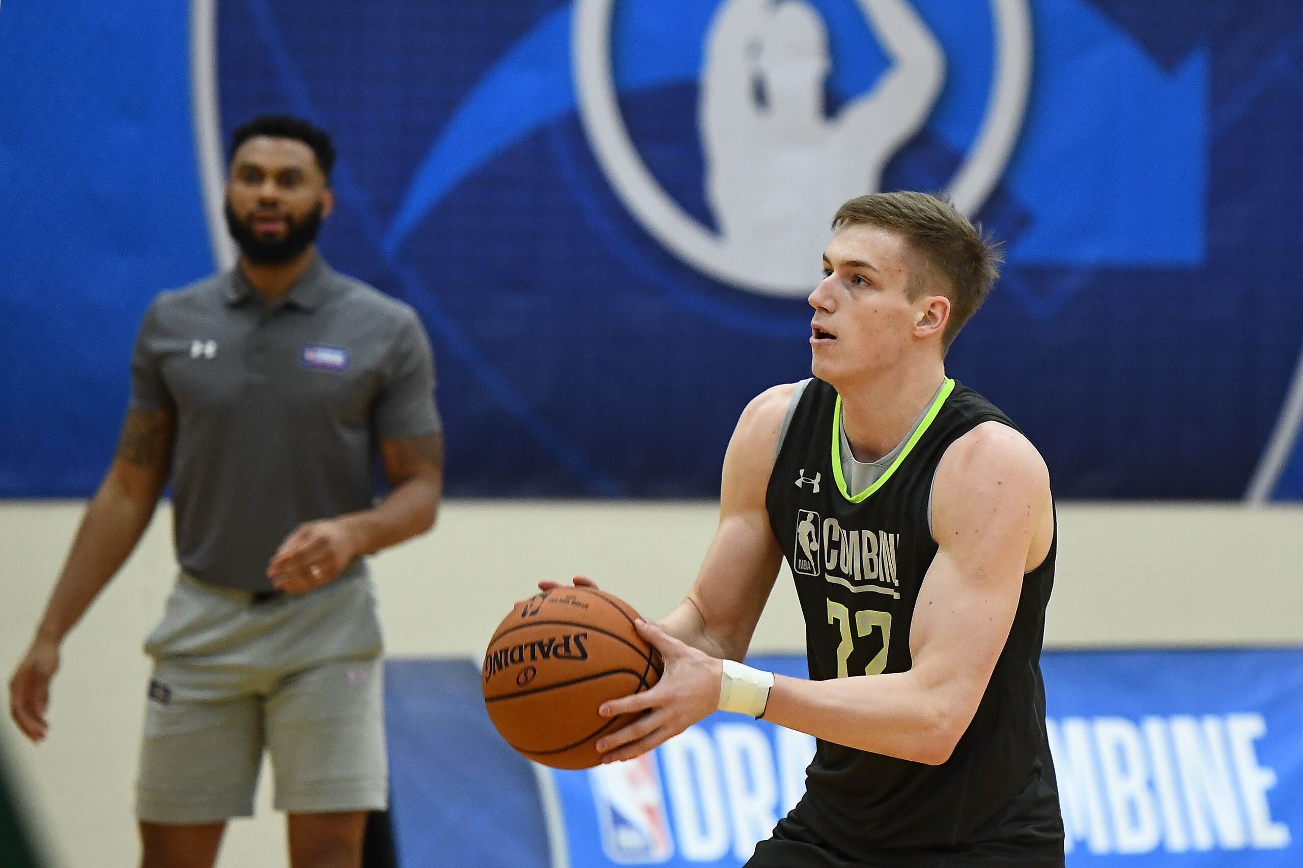 CHICAGO, ILLINOIS - MAY 16: Luka Samanic #72 participates in workouts during Day One of the NBA Draft Combine at Quest MultiSport Complex on May 16, 2019 in Chicago, Illinois.  NOTE TO USER: User expressly acknowledges and agrees that, by downloading and 