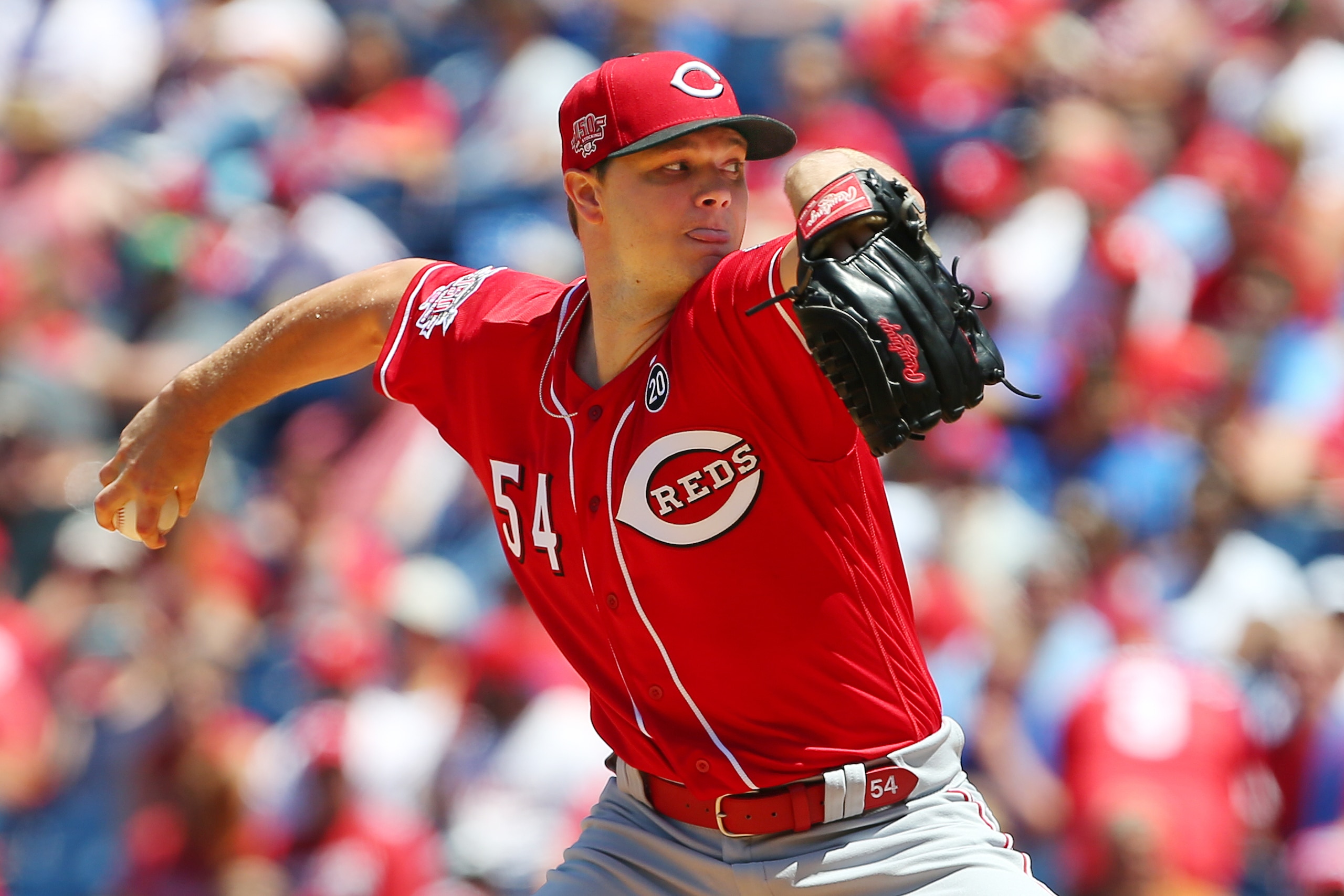 PHILADELPHIA, PA - JUNE 09: Sonny Gray #54 of the Cincinnati Reds in action against the Philadelphia Phillies during a baseball game at Citizens Bank Park on June 9, 2019 in Philadelphia, Pennsylvania. The Reds defeated the Phillies 4-3. (Photo by Rich Sc