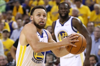 OAKLAND, CALIFORNIA - JUNE 05:  Stephen Curry #30 of the Golden State Warriors reacts against the Toronto Raptors in the first half during Game Three of the 2019 NBA Finals at ORACLE Arena on June 05, 2019 in Oakland, California. NOTE TO USER: User expres