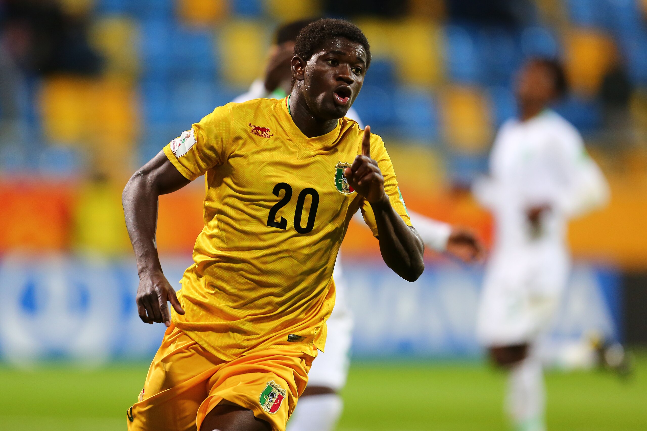 GDYNIA, POLAND - MAY 28: Sekou Koita of Mali celebrates scoring a goal during the FIFA U-20 World Cup match between Saudi Arabia and Mali on May 28, 2019 in Gdynia, Poland. (Photo by Piotr Matusewicz/PressFocus/MB Media/Getty Images)