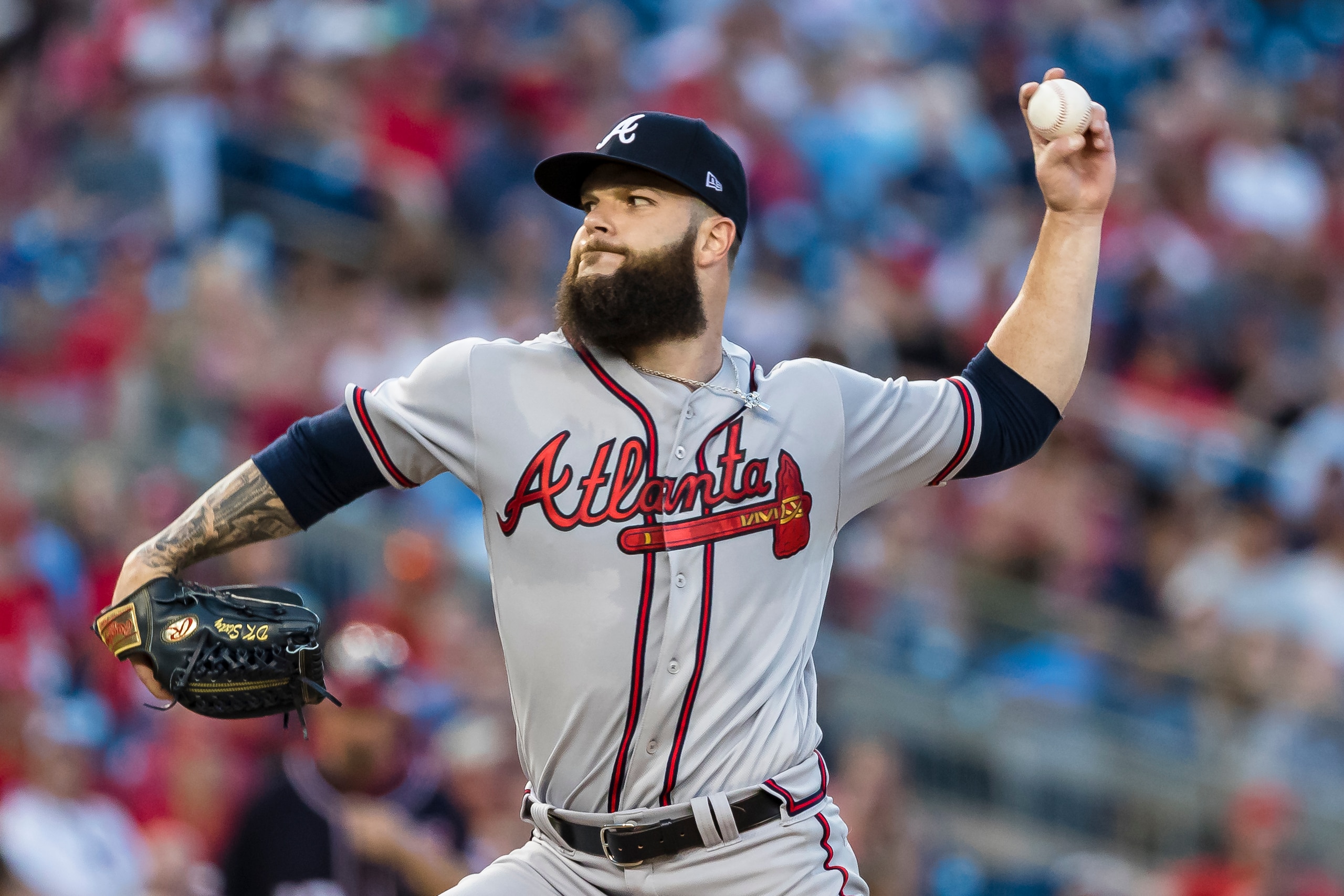 WASHINGTON, DC - JUNE 21: Dallas Keuchel #60 of the Atlanta Braves pitches against the Washington Nationals during the fourth inning at Nationals Park on June 21, 2019 in Washington, DC. (Photo by Scott Taetsch/Getty Images)