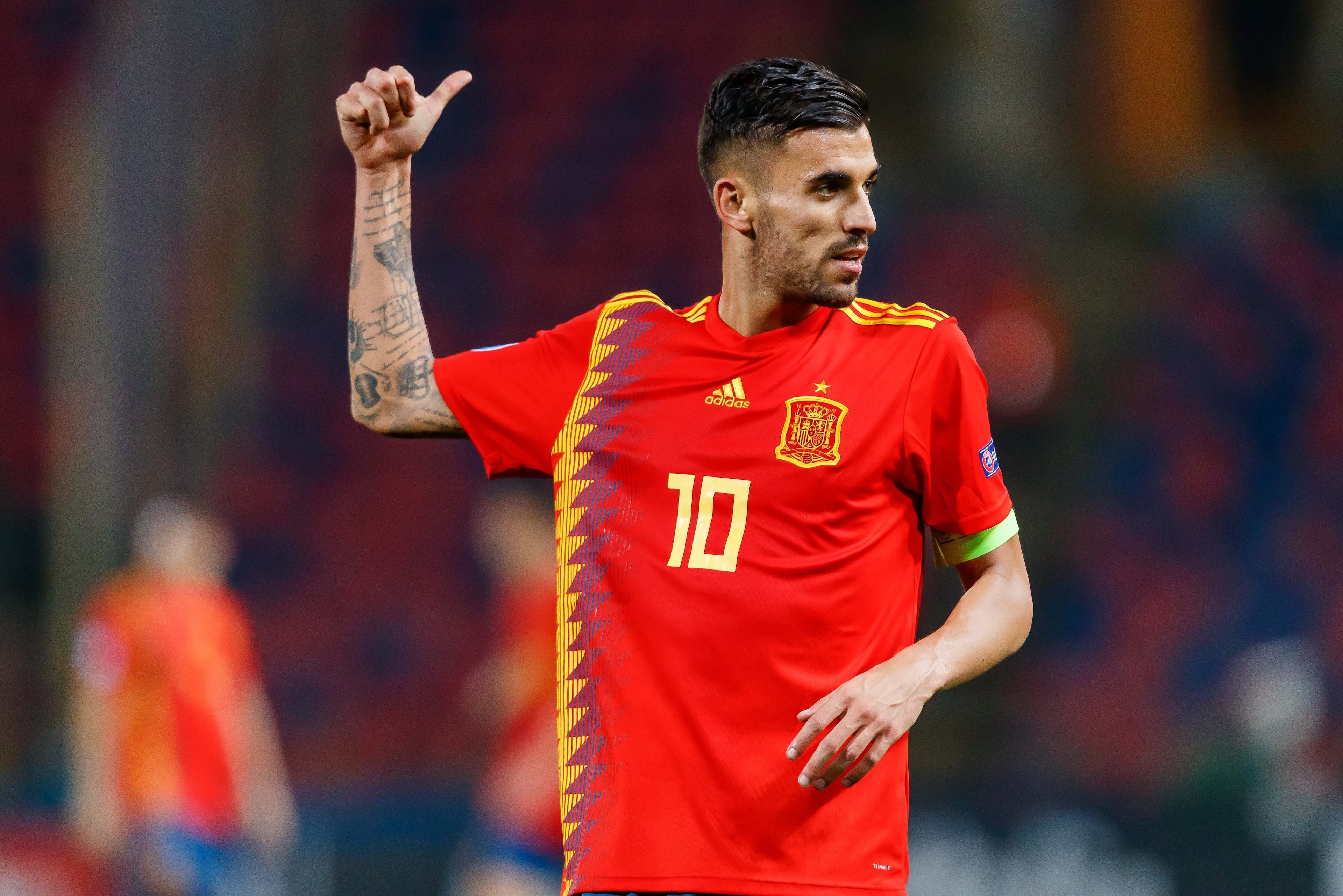BOLOGNA, ITALY - JUNE 22: Dani Ceballos of Spain gestures during the 2019 UEFA U-21 Group A match between Spain and Poland at Renato Dall'Ara Stadium on June 22, 2019 in Bologna, Italy. (Photo by TF-Images/Getty Images)