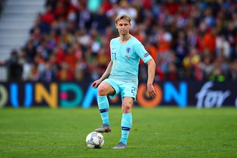 PORTO, PORTUGAL - JUNE 09: Frenkie de Jong of Netherlands in action during the UEFA Nations League Final between Portugal and the Netherlands at Estadio do Dragao on June 09, 2019 in Porto, Portugal. (Photo by Chris Brunskill/Fantasista/Getty Images)