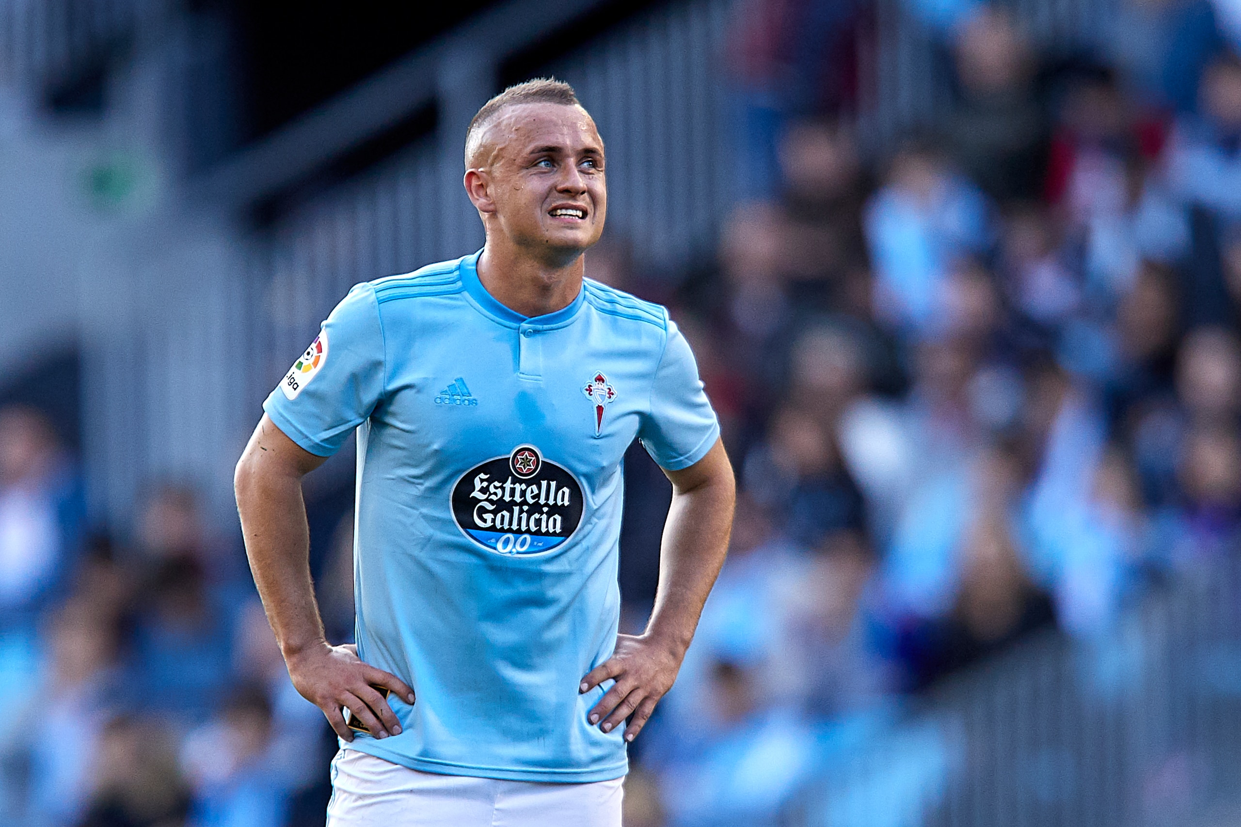 VIGO, SPAIN - MAY 18: Stanislav Lobotka of Celta de Vigo reacts during the La Liga match between RC Celta de Vigo and Rayo Vallecano de Madrid at Abanca Balaidos Stadium on May 18, 2019 in Vigo, Spain. (Photo by Quality Sport Images/Getty Images)